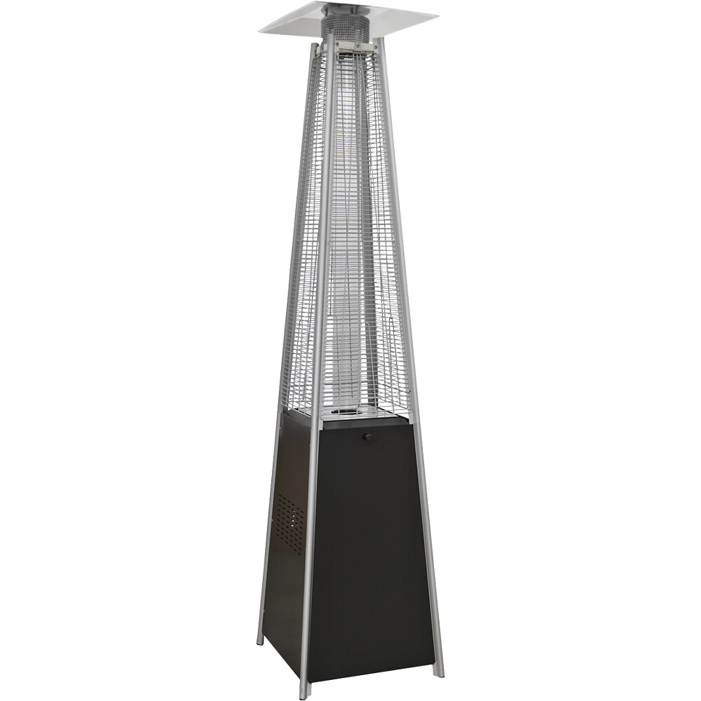13kW Black Propane Gas Pyramid Tower Patio Heater - Outdoor Garden Dining Set