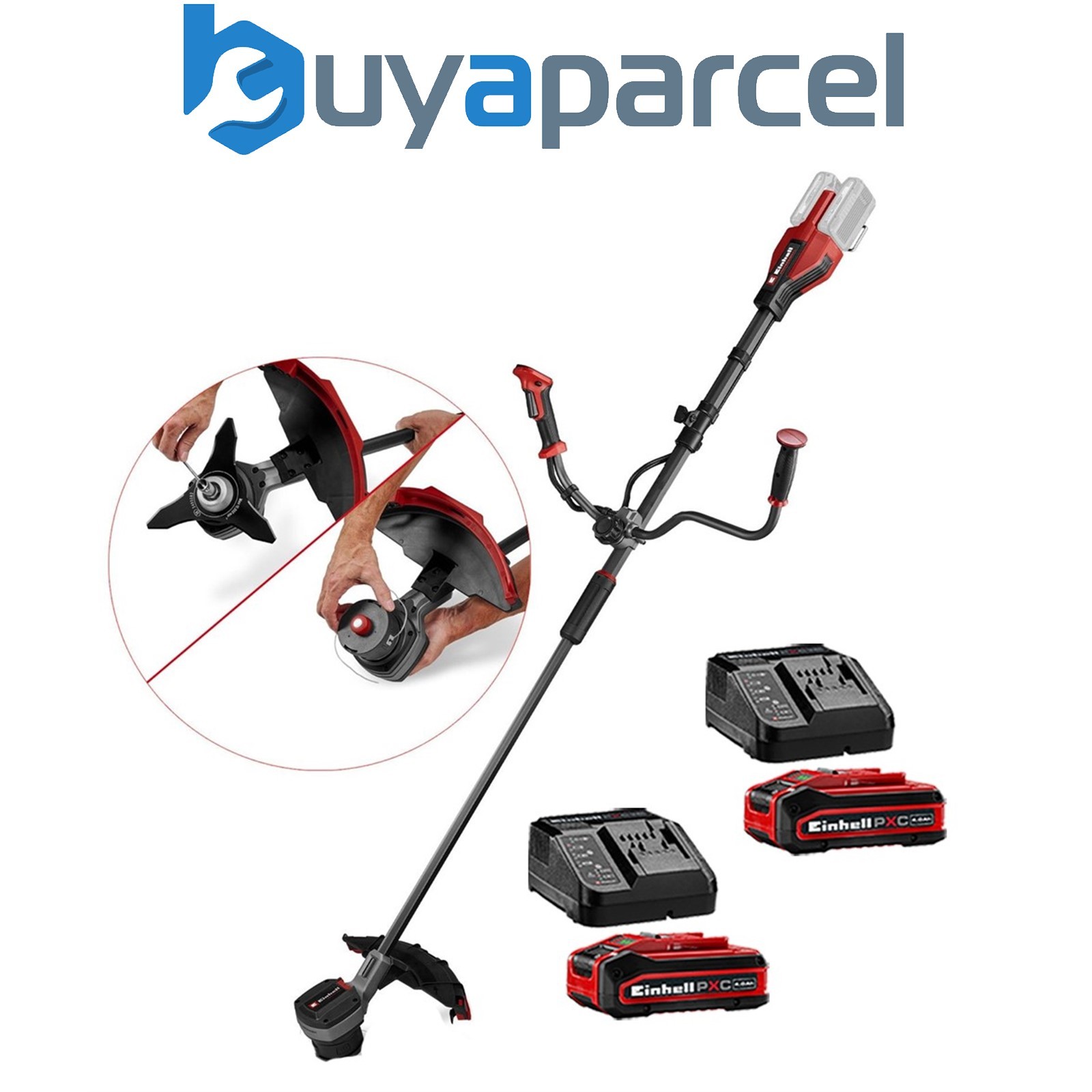 Einhell Professional Twin 18/36v Cordless Brushcutter GP-BC 36/430 + 2 x 4AH Kit
