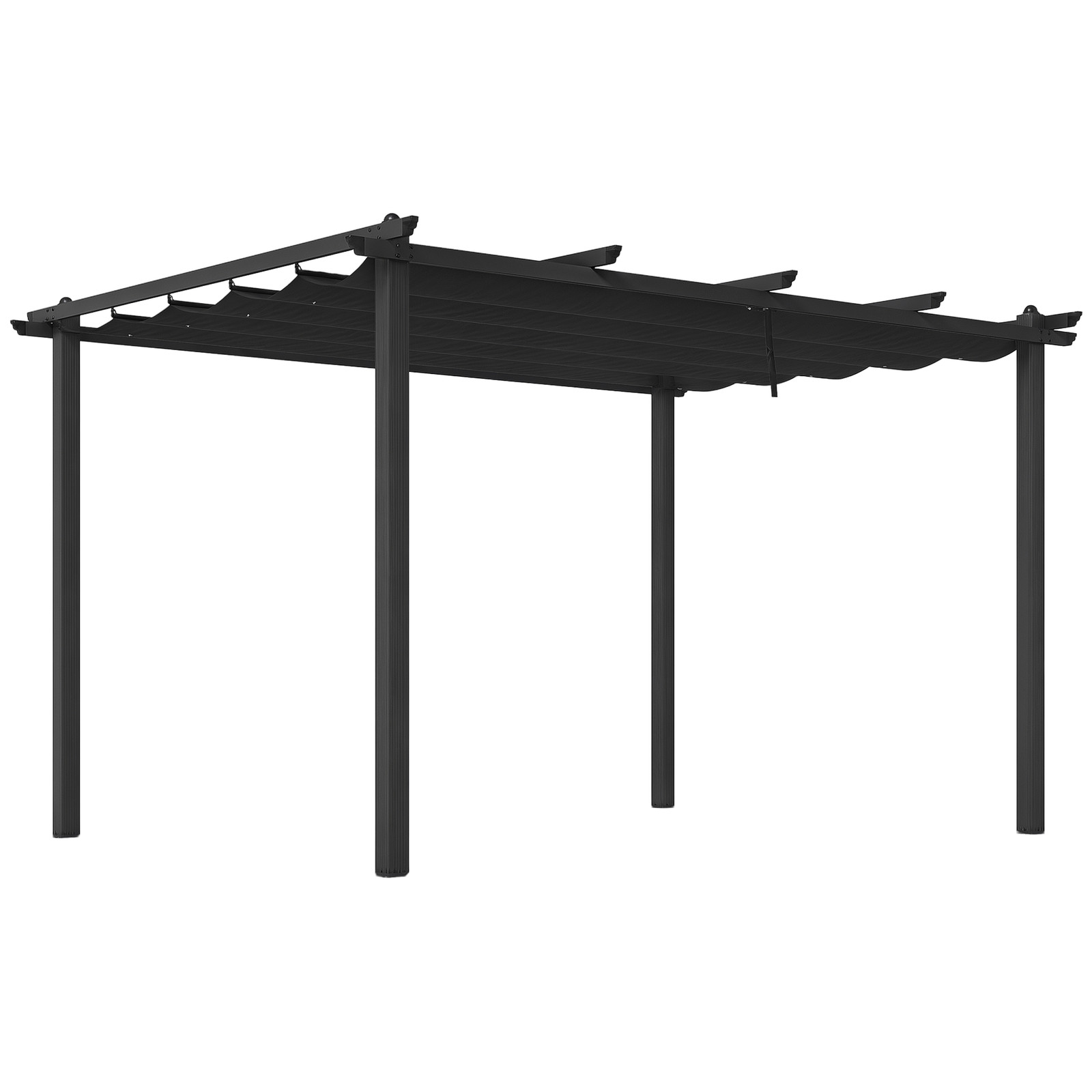 Outsunny 3 x 4m Aluminium Pergola with Retractable Roof, Garden Gazebo Canopy