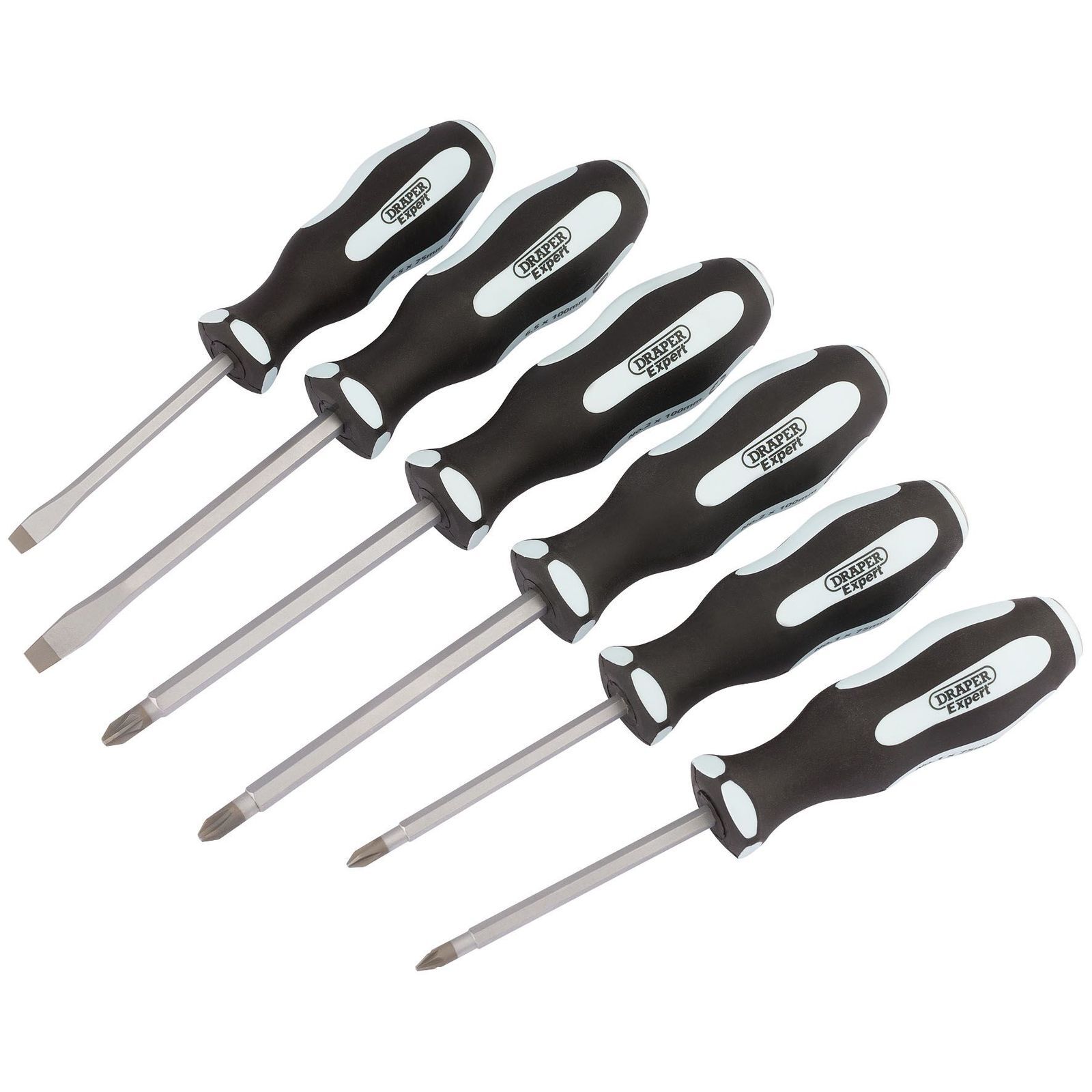 1x 6 Piece Draper Expert Quality Pound Thru Soft Grip Screwdriver Set