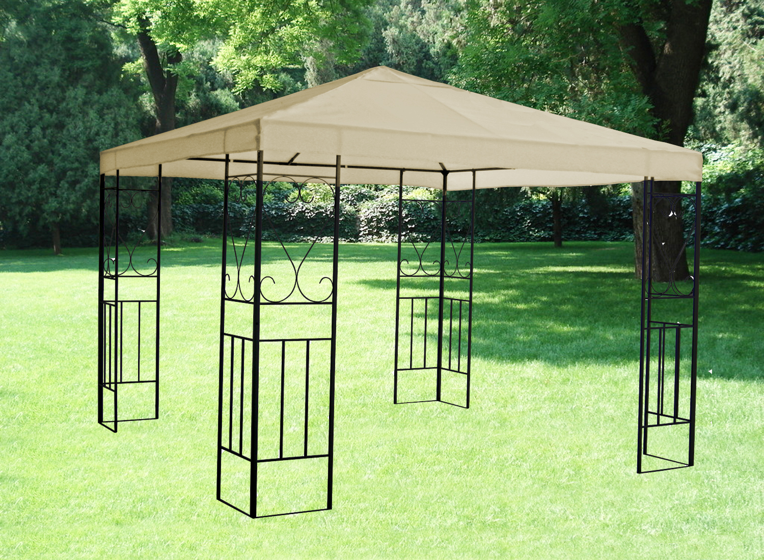 3x3M Metal Gazebo Pavilion Garden Marquee Tent Canopy Sun Shade Shelter Greenbay