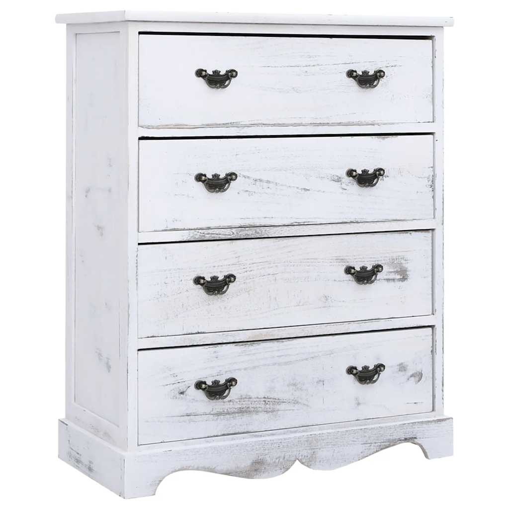 Drawer Cabinet White Wood Side Wooden Sideboard End Storage Bedside vidaXL
