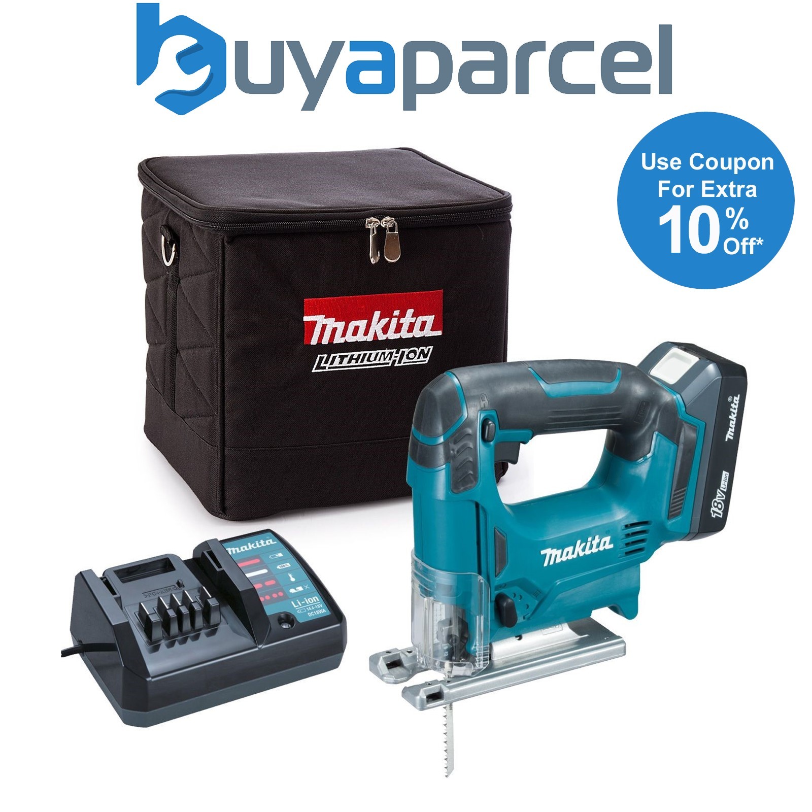 Makita JV183DW 18v Cordless G-Series Jigsaw + 1 x 1.3ah Battery, Charger + Bag