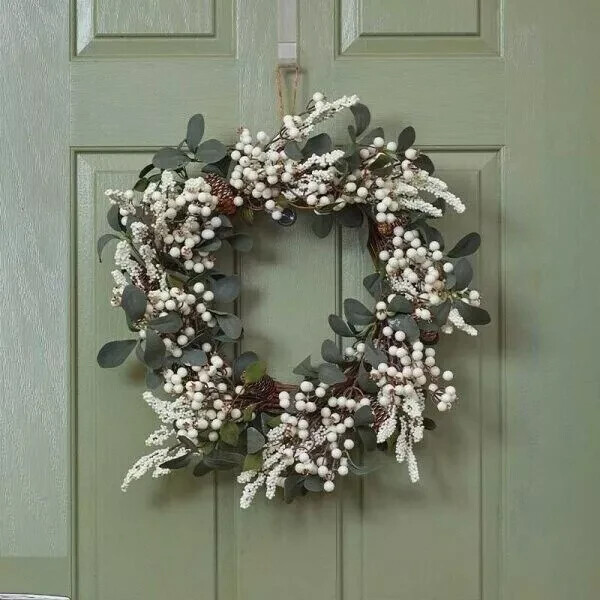 Christmas Artificial Wreath Decoration Large Hanging Berry Door Home Decor 60cm