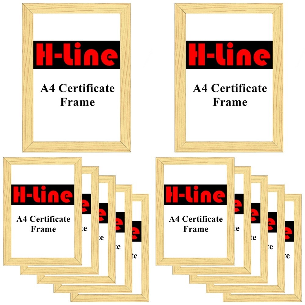 12 X A4 CERTIFICATE PINE EFFECT PHOTO PICTURE FRAMES FREE STANDING WALL FRAME