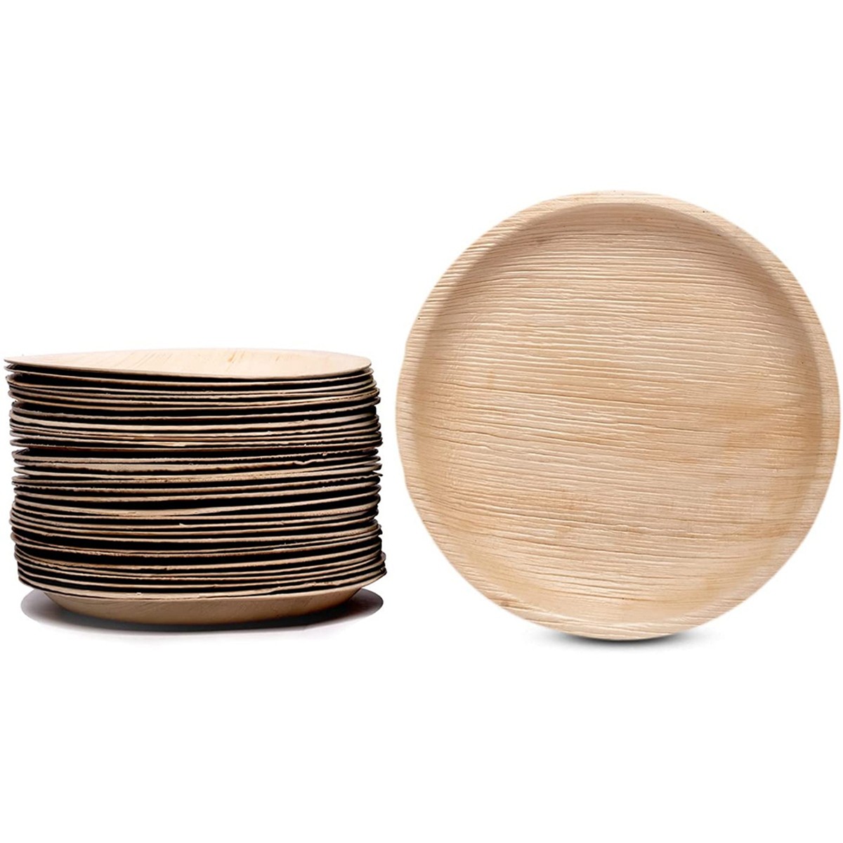 Compostable, Biodegradable, Disposable Palm Leaf Plates Sturdy, Microwave &3304