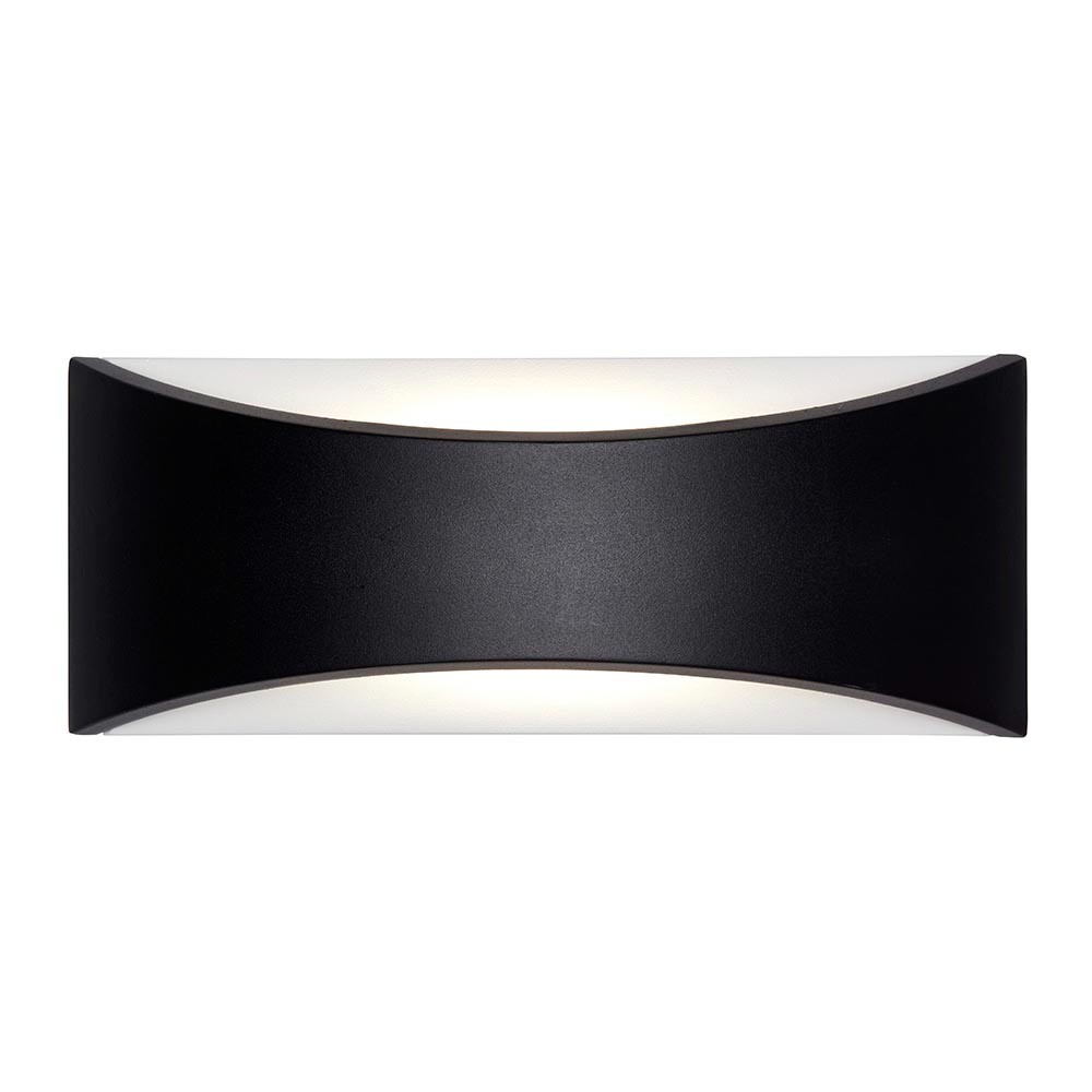 VULCAN Curved LED Wall Light IP65 CCT Up Down Indoor Uplighter 61865 Saxby