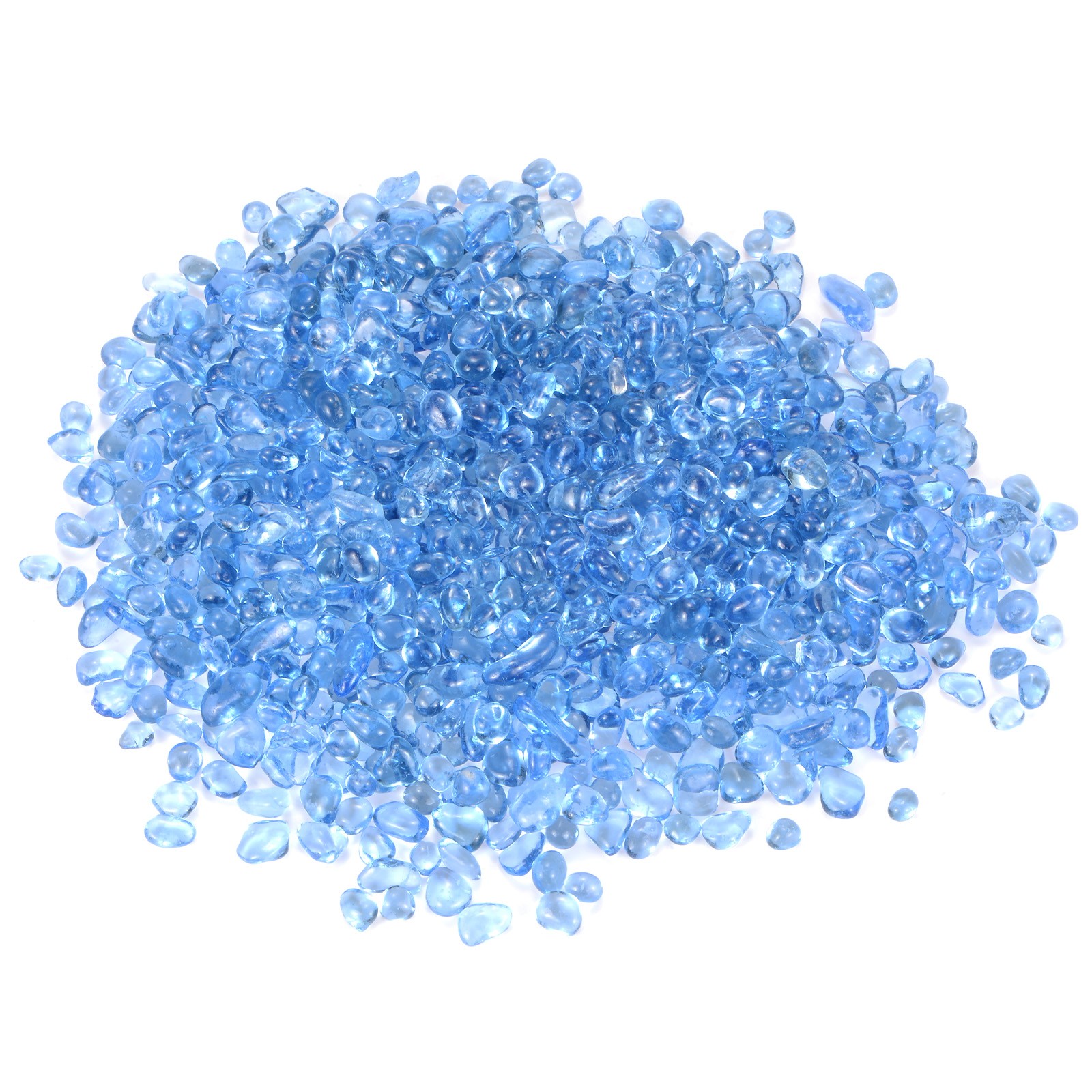 High Luster Round Fire Glass Beads for Vases 8-13mm, 0.77-Pound [Light blue]