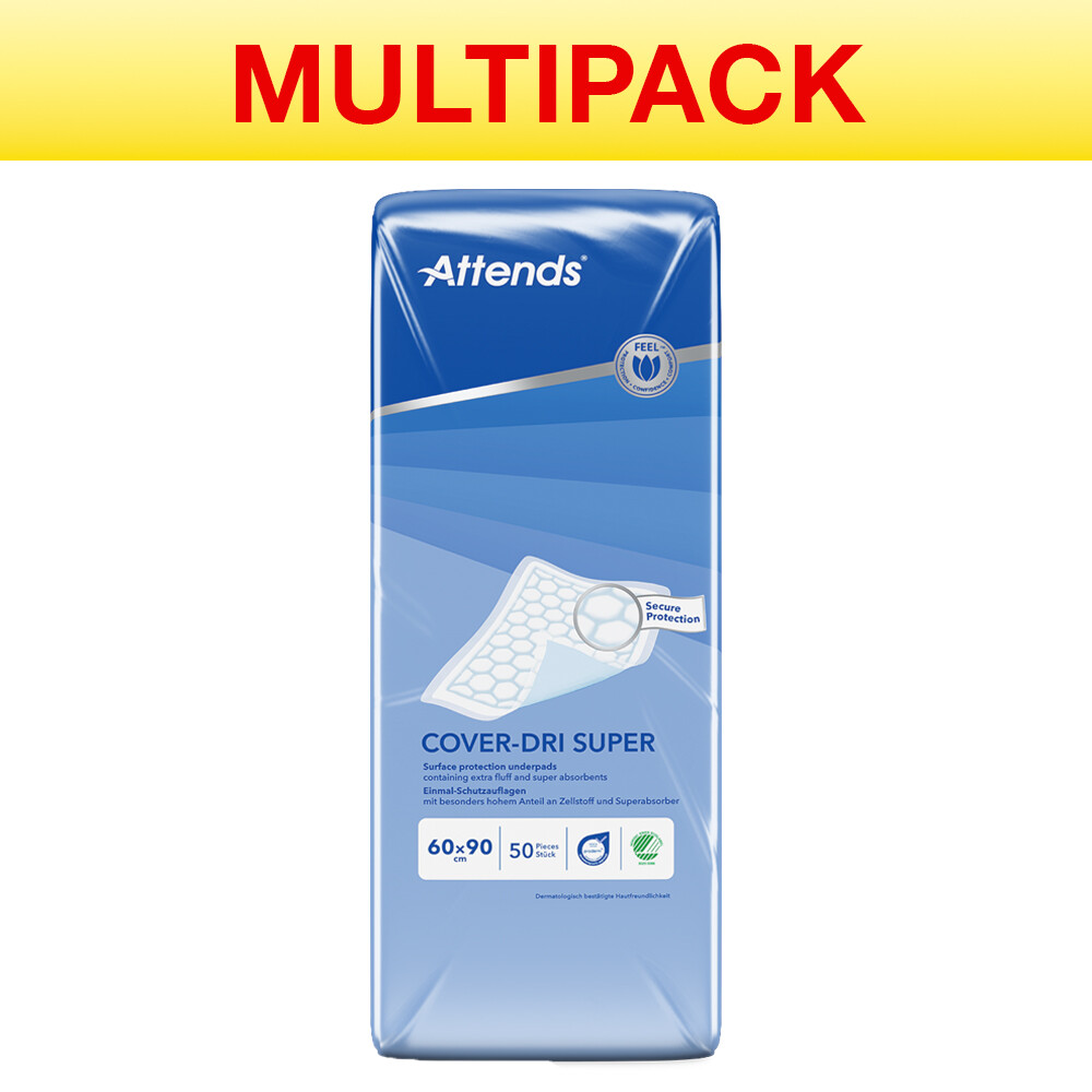 Attends Cover-Dri Super Bed Pads - 60 x 90 cm - 4 Packs of 50 Disposable Sheets