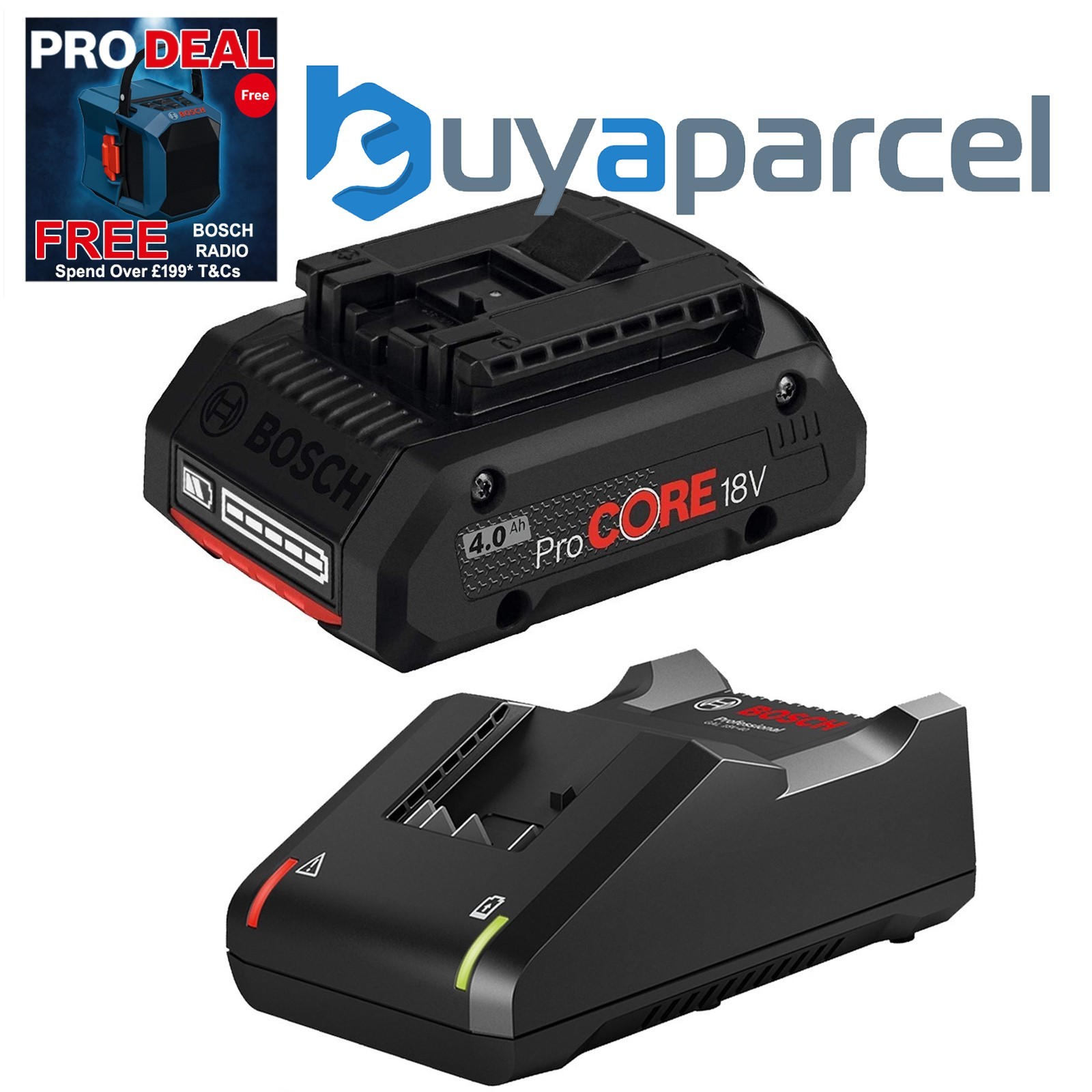 Bosch 1600A016GB ProCORE GBA 18v 4.0Ah Lithium Ion Battery & Charger Kit