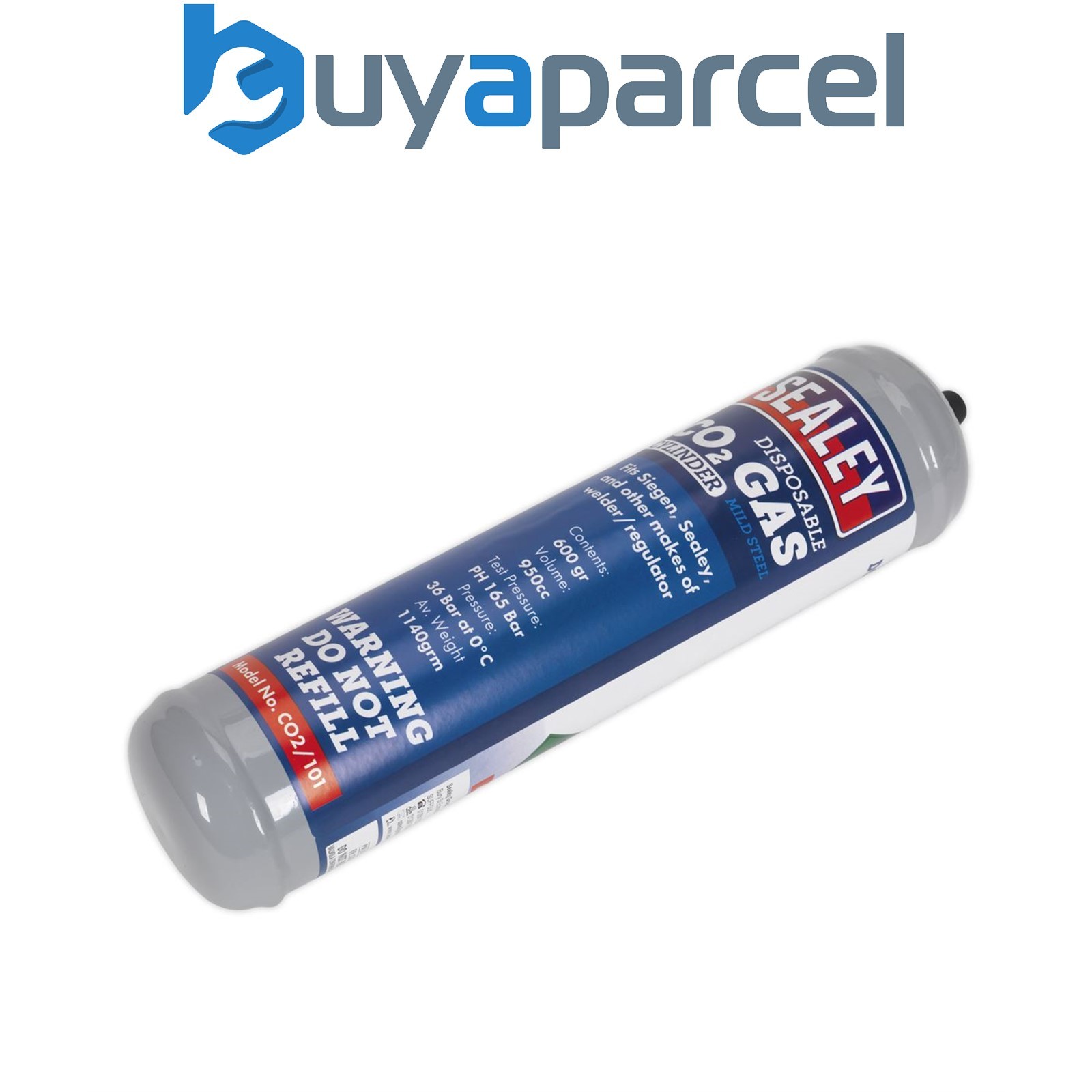 Sealey CO2/101 Disposable Carbon Dioxide Gas Cylinder 600g