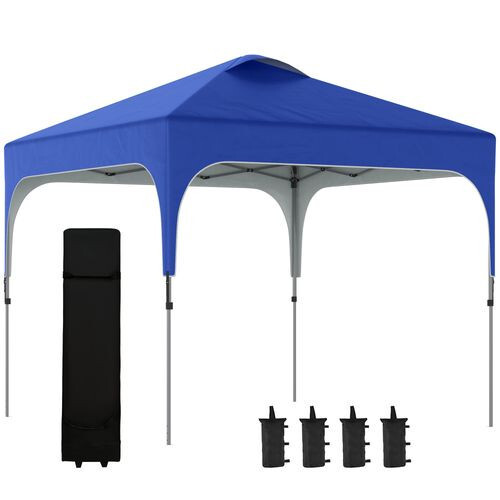 Garden Outdoor Pop Up Gazebo, Foldable Carry Bag 4 Leg Weight Bags Blue 3 x 3 m