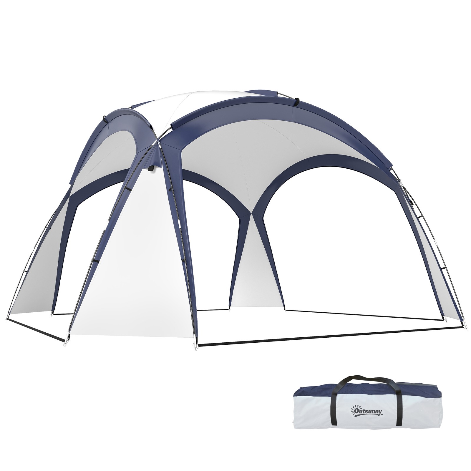 Outsunny Outdoor Gazebo Event Dome Shelter Party Tent for Garden Cream and Blue