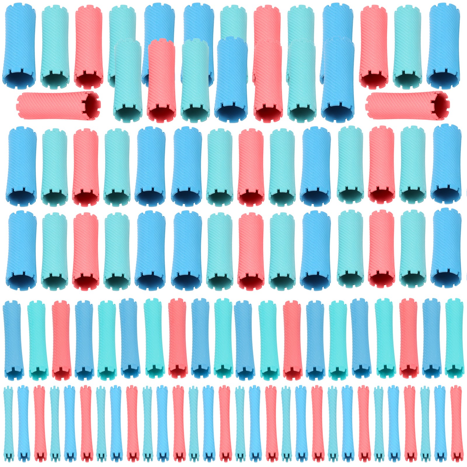 100Pcs/Set 10 Sizes Hair Perm Rods Kit Cold Permanent Bar Plastic Curlers5811