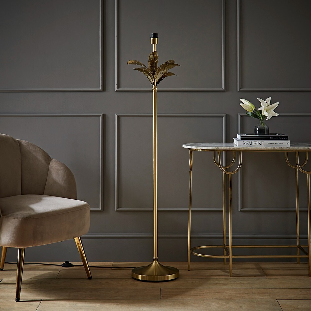 Christina Gold Leaf Detail Floor Lamp Base Living Room Hallway Lounge Lighting