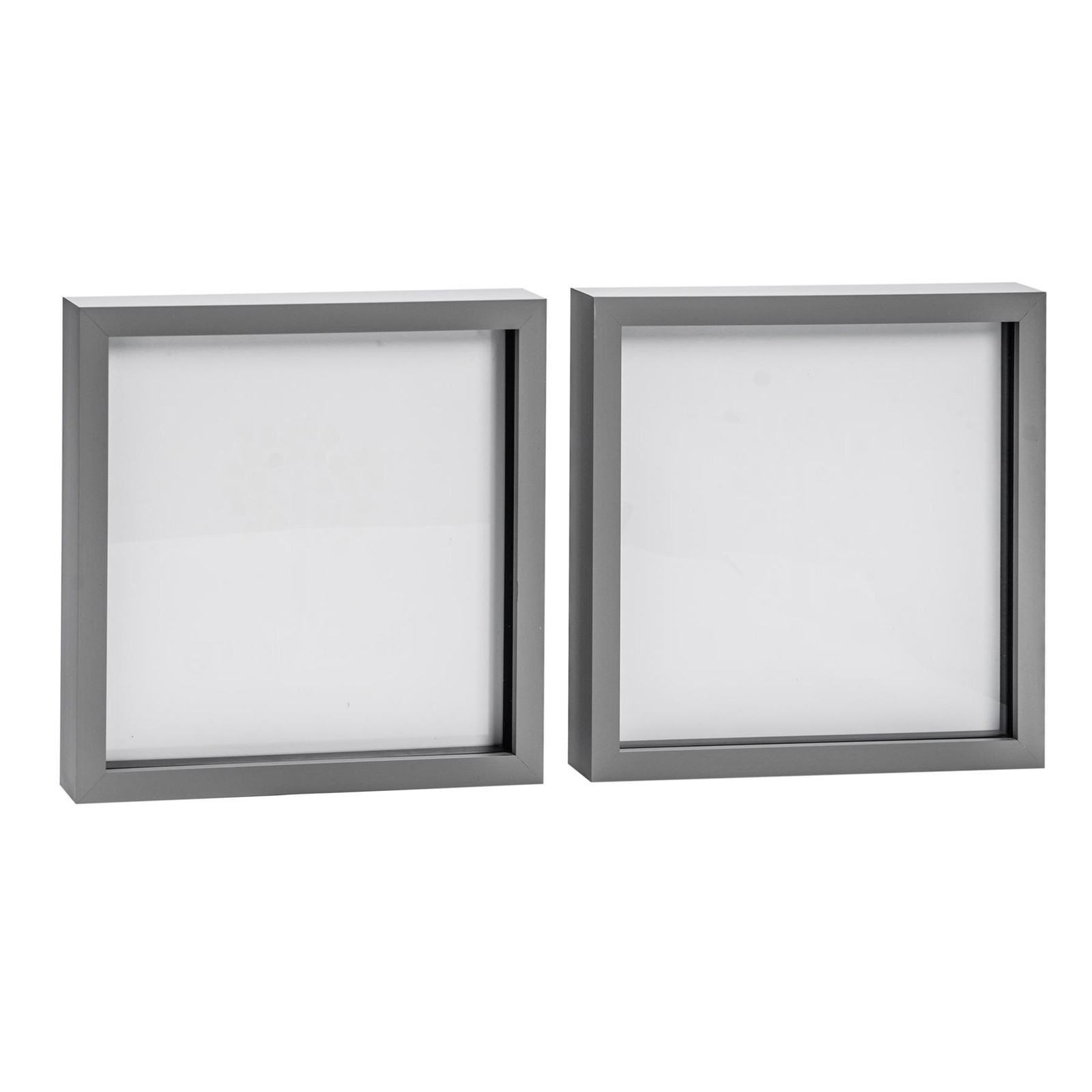 2x 3D Box Photo Frames Standing Hanging Craft Shadow Frame 20 x 20" Grey