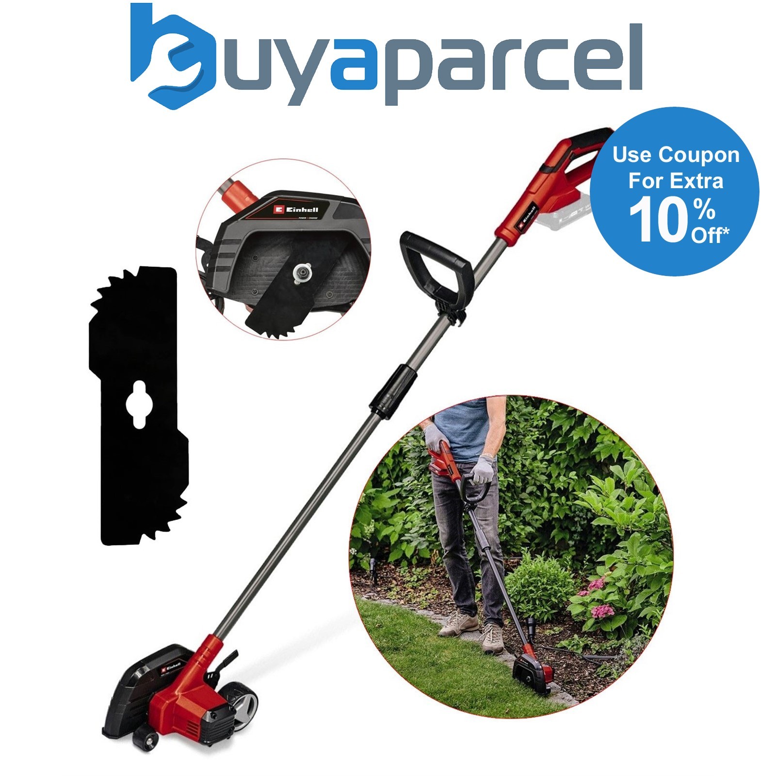 Einhell 18v Cordless Lawn Edge Trimmer 190mm PXC GE-LE 18/190 Li + Extra Blade