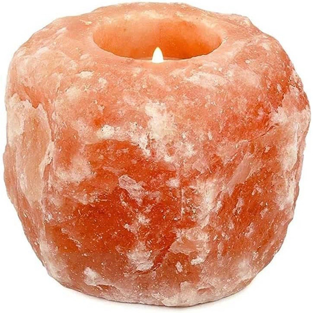 Natural Salt Crystal Stone Candle Holder Stand Crystals Candle Cave Wedding9377
