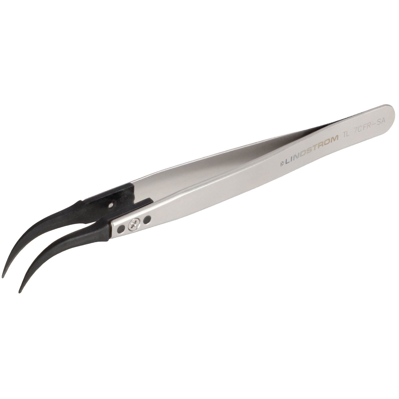Lindström ESD Tweezers Flat/Curved 130 mm 1 piece