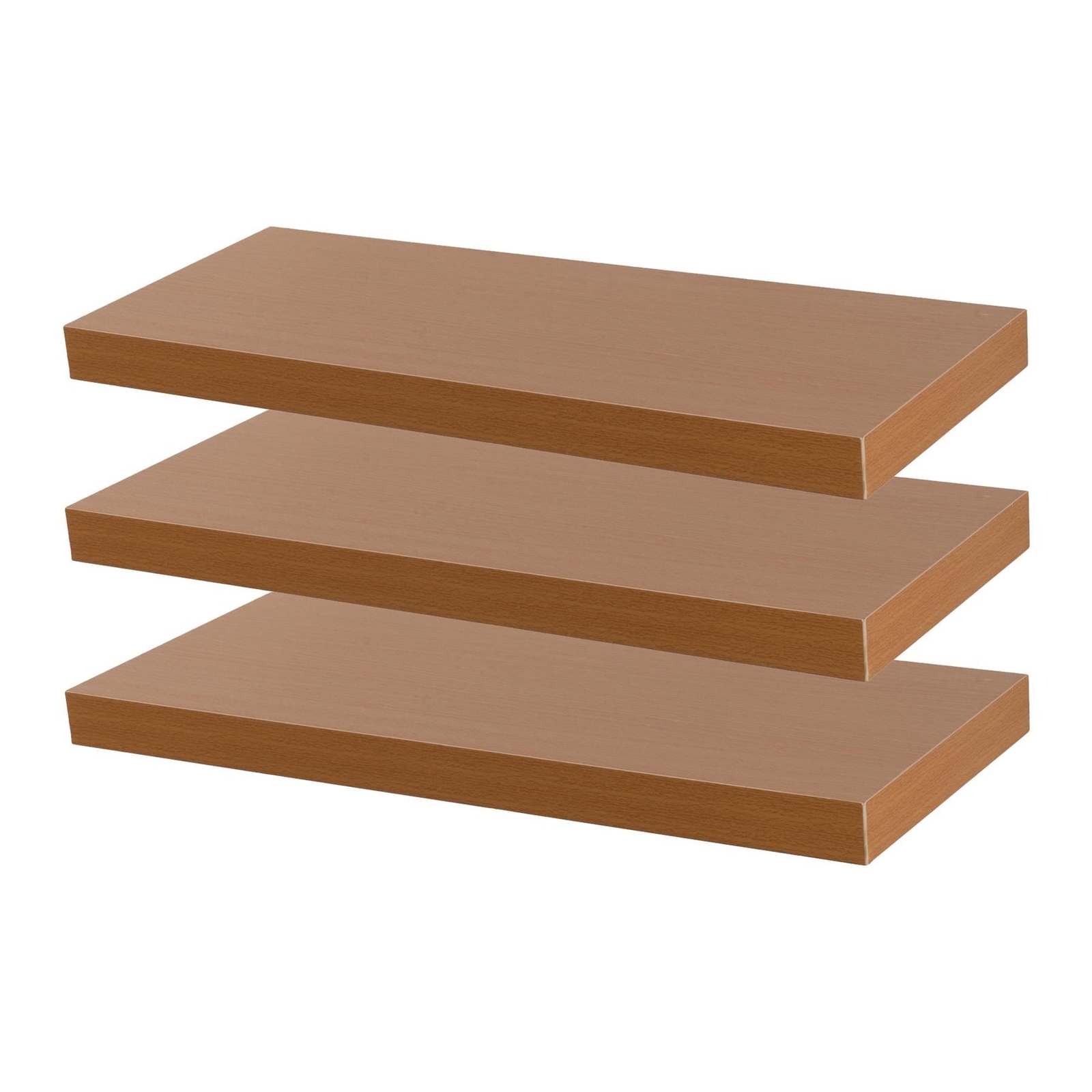 3x Modern Floating Shelves Wall Mounted Living Room Bedroom Storage 60cm Brown