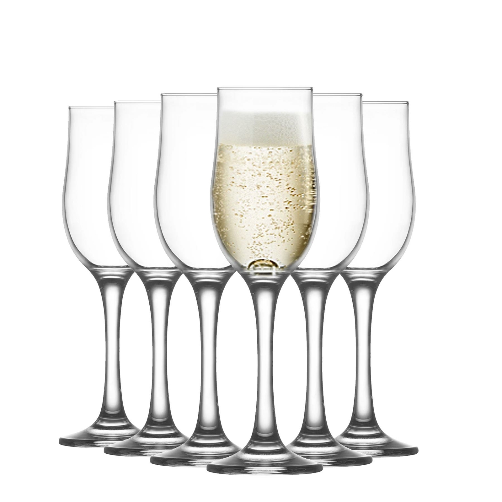 LAV 12x Nevakar Champagne Flutes Vintage Prosecco Sparkling Wine Glasses 195ml