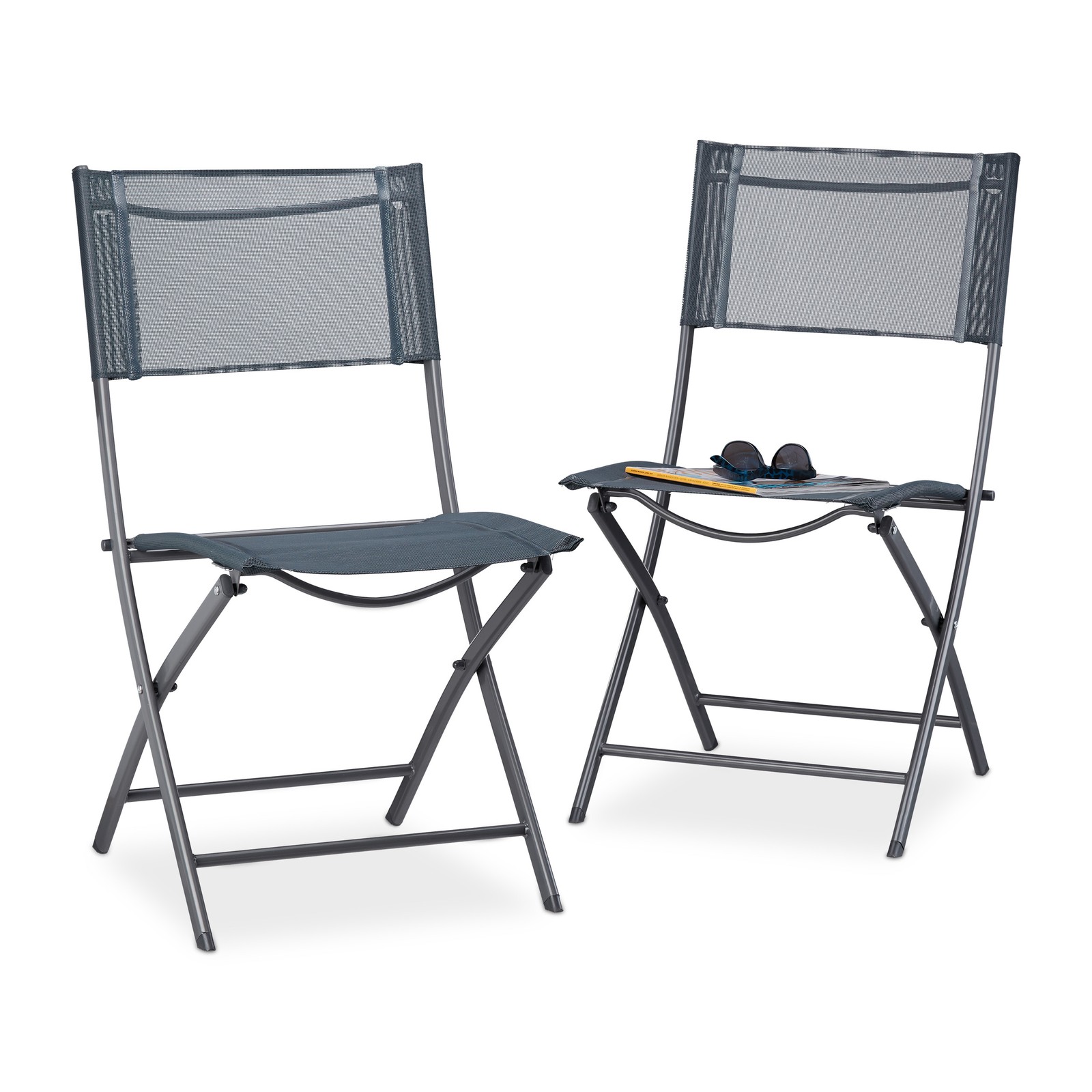 Folding Balcony Chair Set of 2, Garden Chairs, Foldable, Camping or Patio Seats