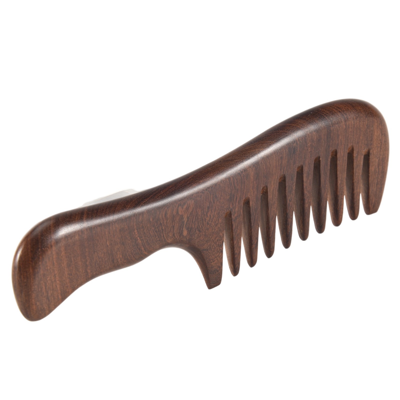 8X(Sandalwood Wide Tooth Comb Curly Hair Portable Coarse Tooth Wooden Comb8646