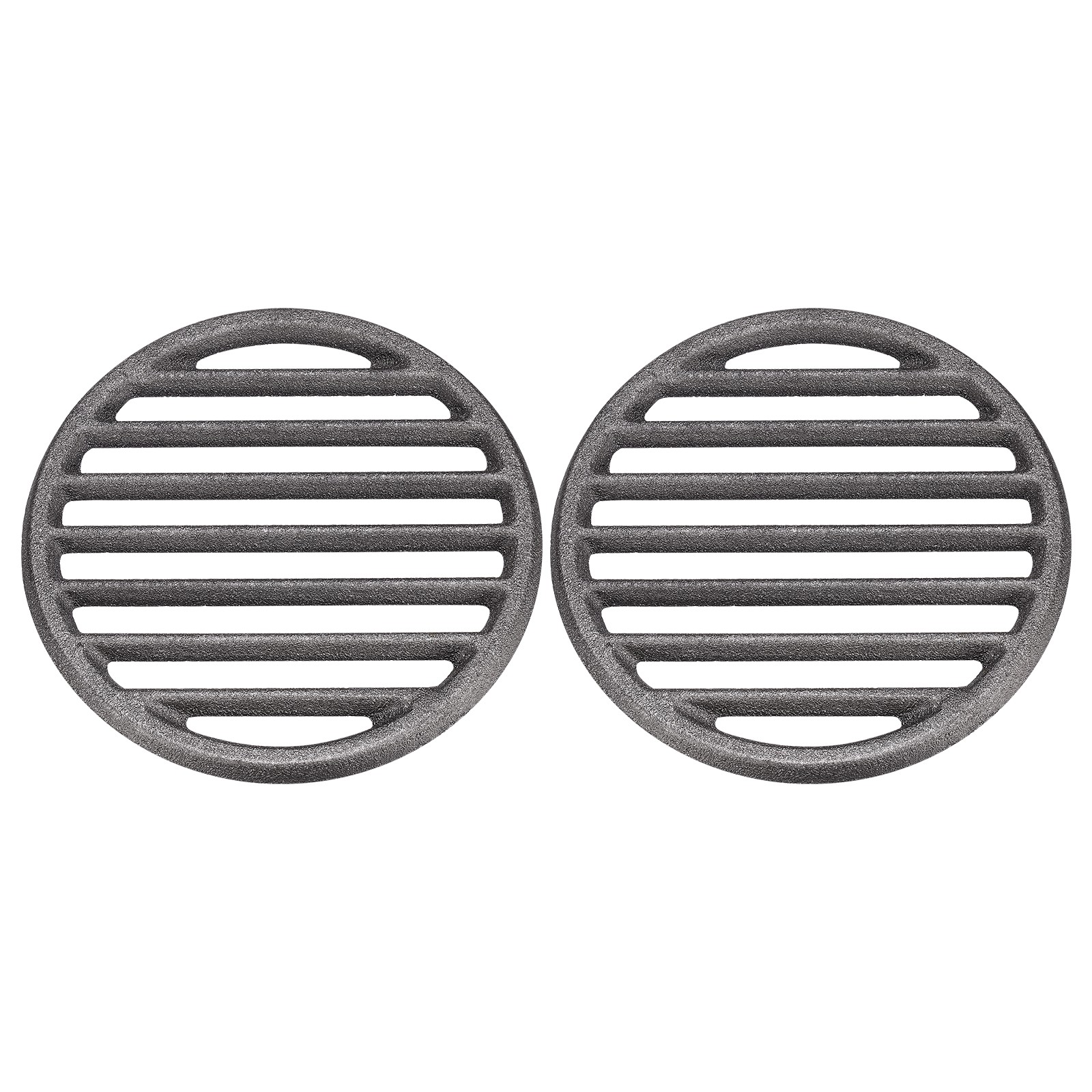 2 Pcs Cast Iron Bottom Fire Grate 5.5" OD Round BBQ High Heat Charcoal Plate