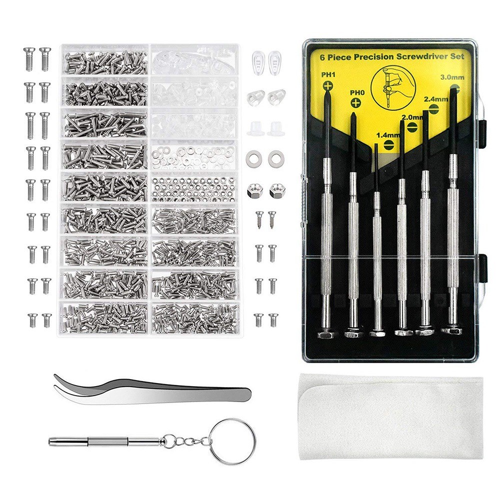 3X(1Set Eyeglasses Repair Kit Glasses Screw Repair Kit for Eyeglasses J5Y4)7839