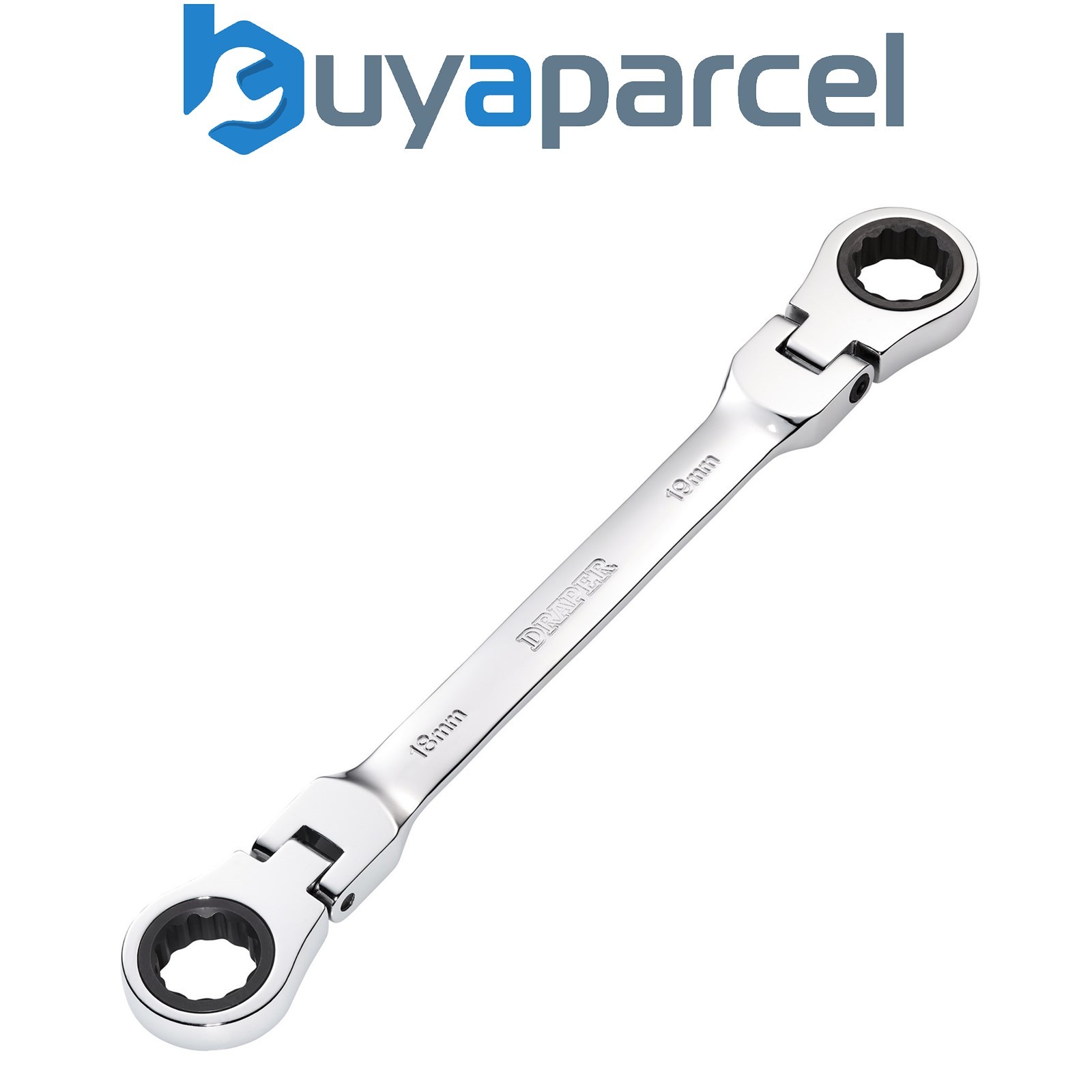Draper 27759 Draper HI-TORQ Metric Flexible Head Double Ring Ratchet Spanner, 18