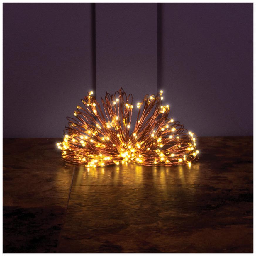 200 LED Copper Wire String Lights with Programme Controller Warm White 20m GH252