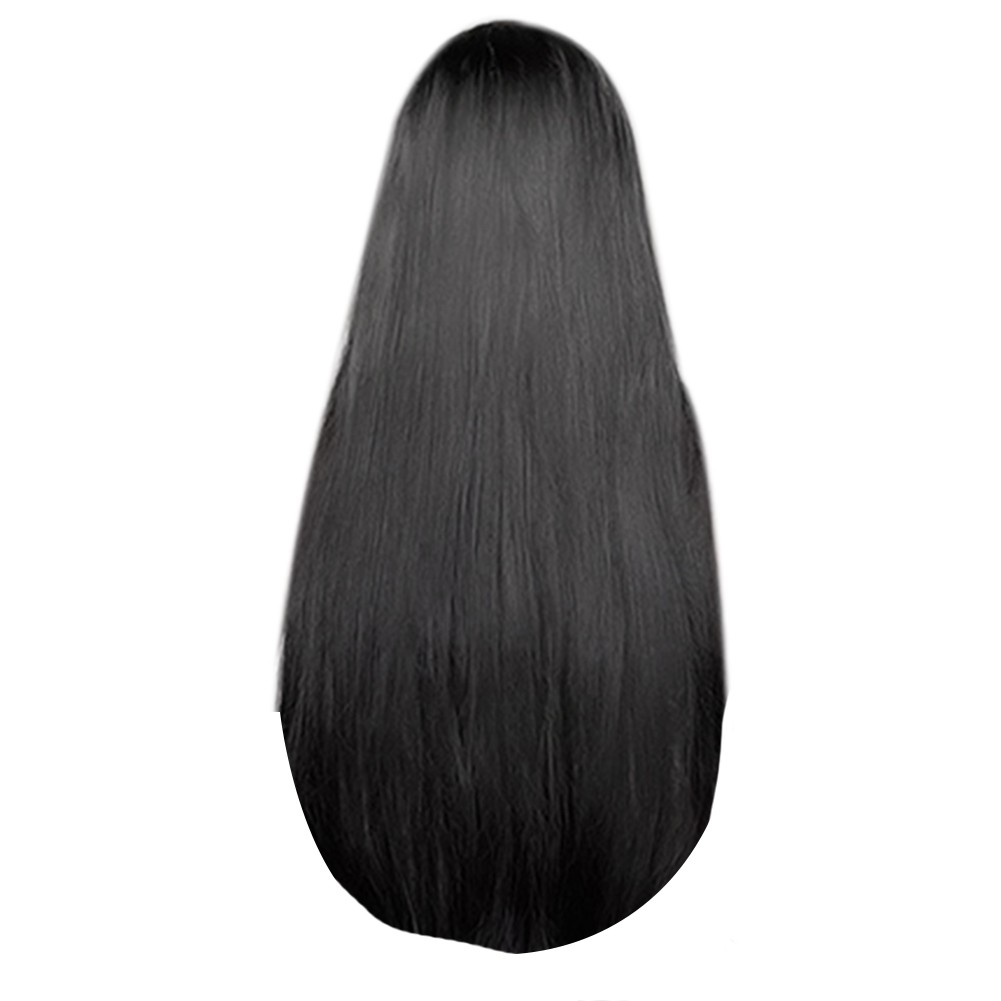 3X(Long Water Wig with Bangs White Cosplay Silky Wig for Women Daily7395