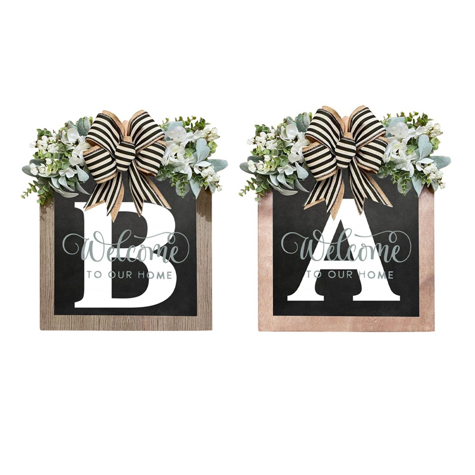 Letter Front Door Wreath Wooden Sign Pendant Welcome Sign Decoration Crafts2291