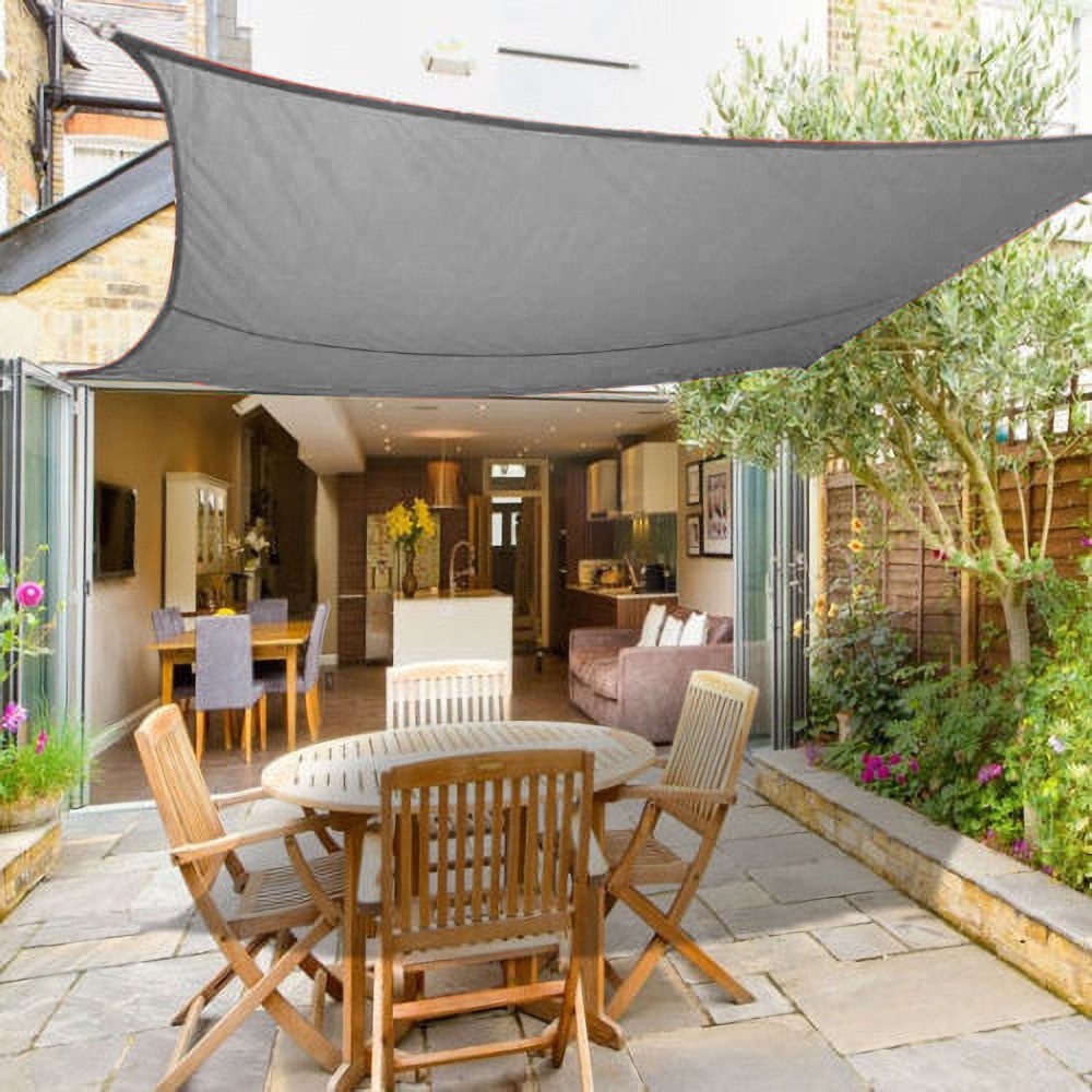 3m x 3m Sun Shade Sail Garden Canopy Awning Screen 98% UV Block Anthracite
