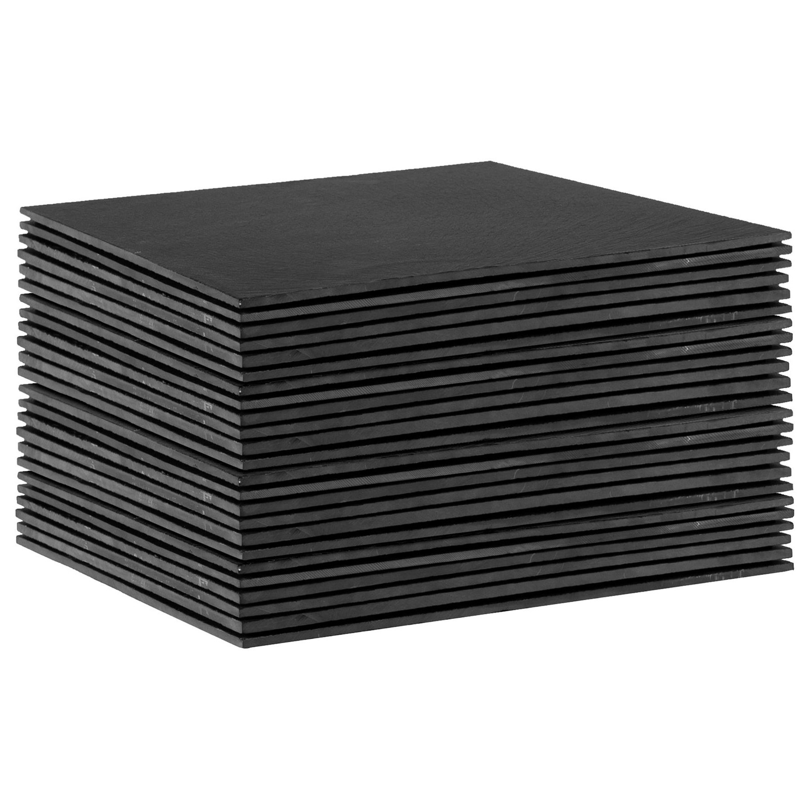 24x Linea Square Slate Placemats 33cm Natural Dining Table Place Mats Set