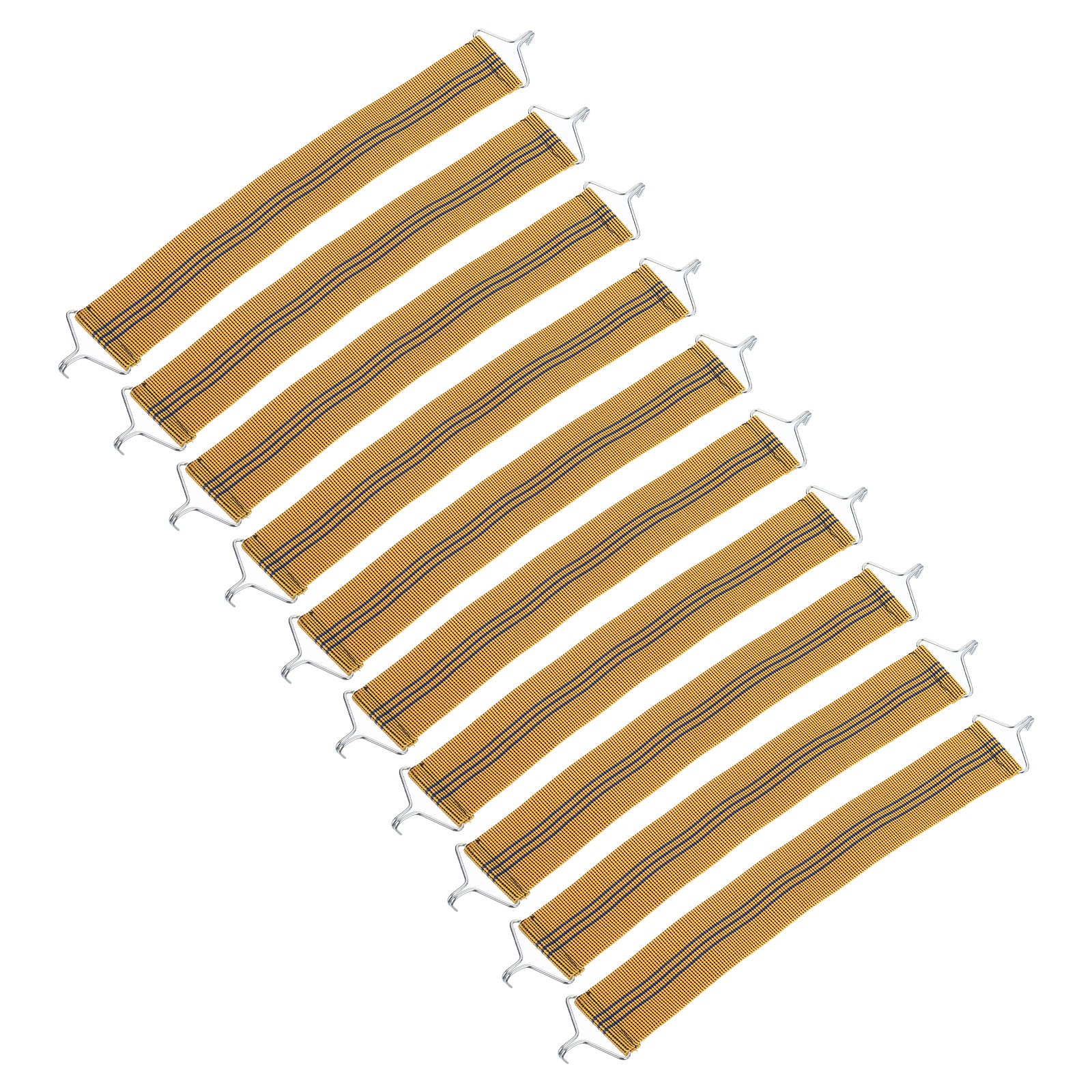10Pcs Gravity Chair Belt Folding Recliner Elastic Reinforcement Strap ,Yellow