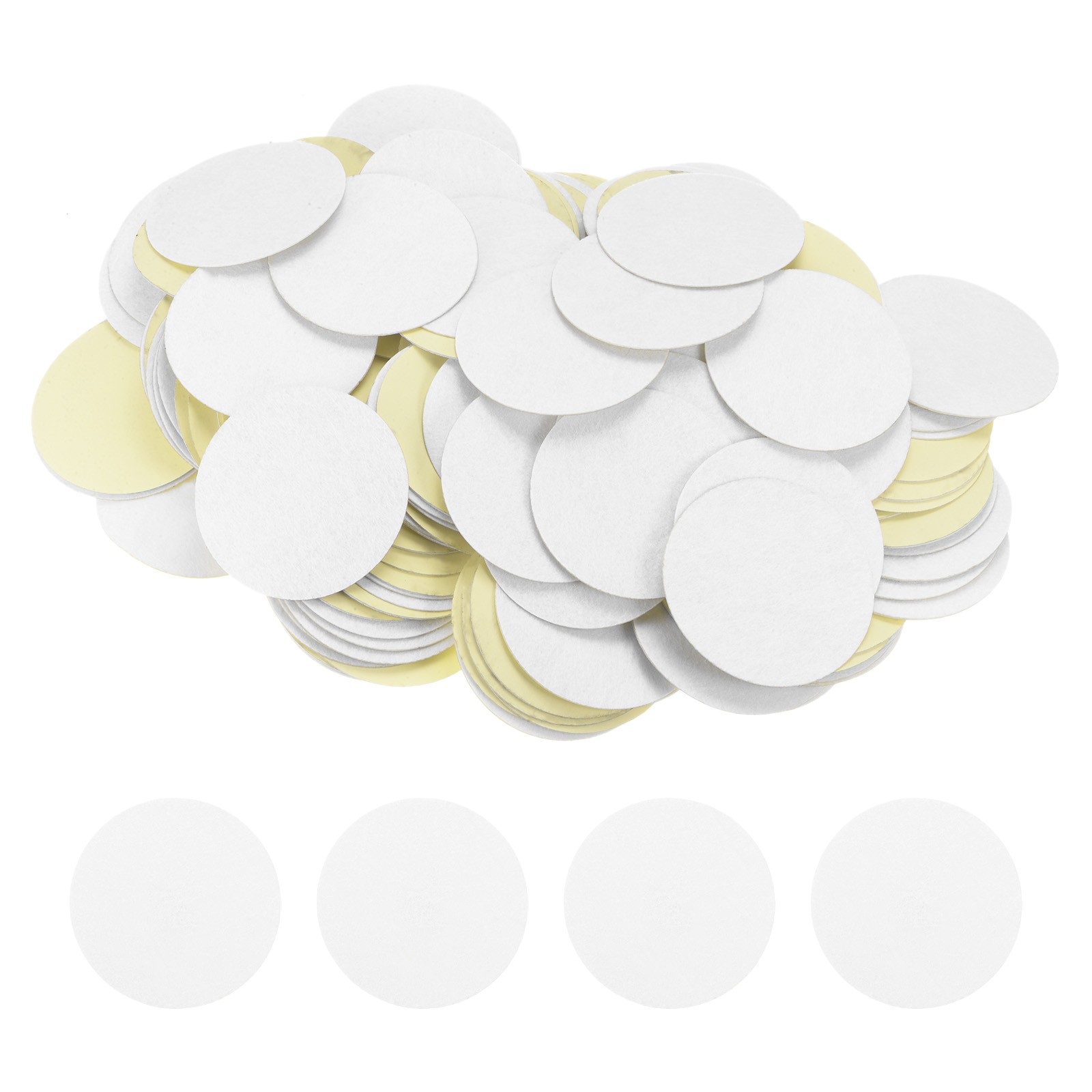 200pcs Round Adhesive Felt, 65mm 2.5" Craft Stickers Non-Woven Fabric White