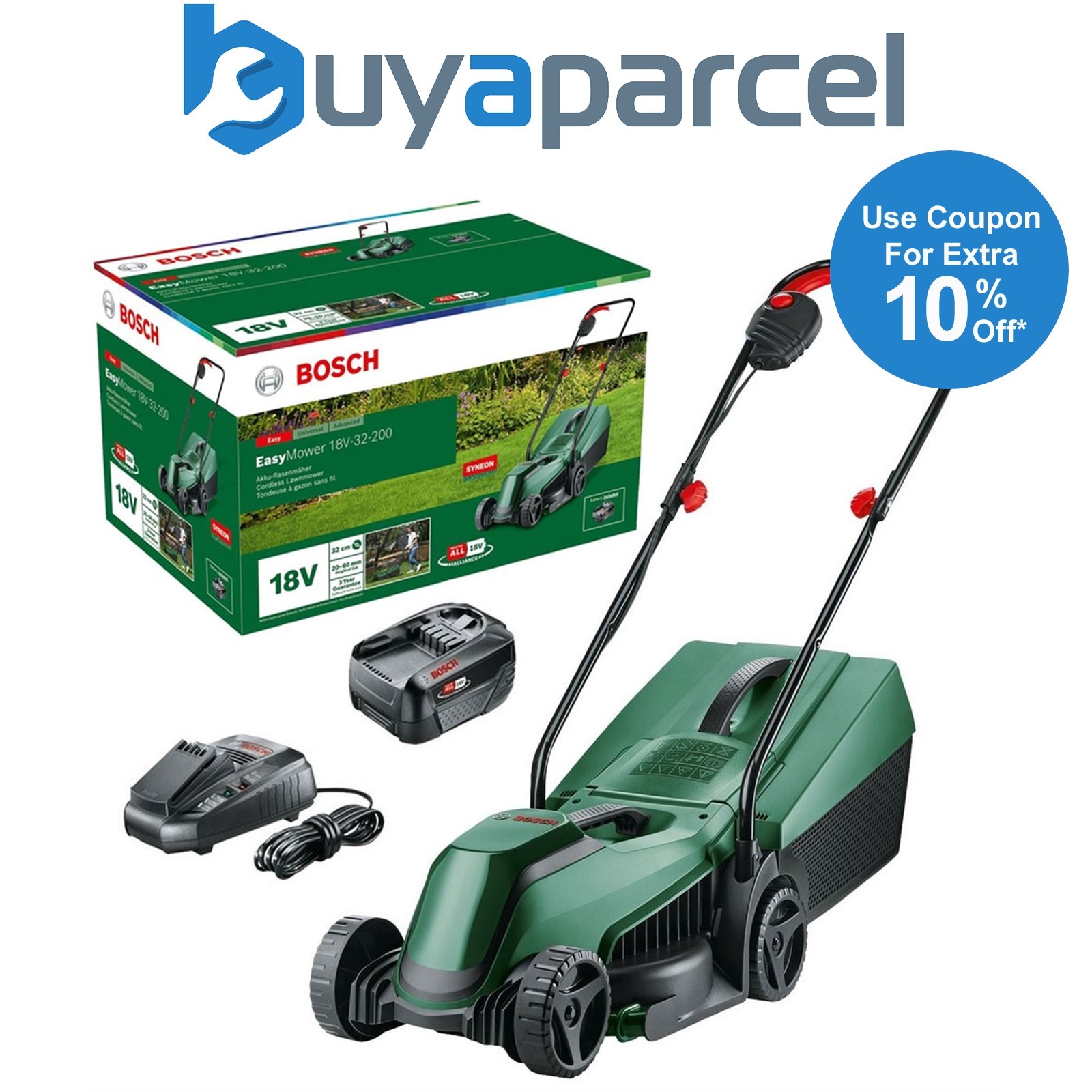 Bosch EasyMower 18v 18V-32-200 18V 32cm Cordless Push Lawn Mower 32cm 06008B9D70