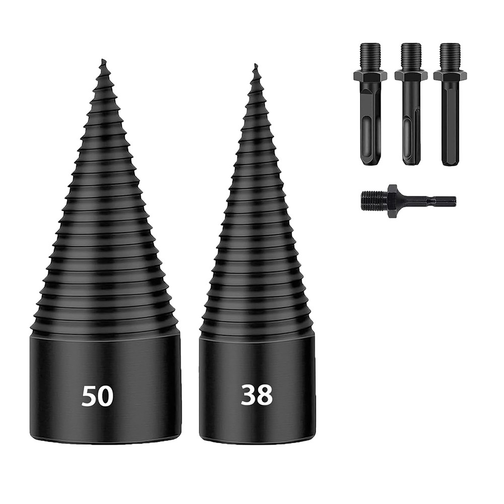 6 PCS Firewood Log Splitter, 38mm+50mm Log Splitter Drill Bits, Wood Log6596