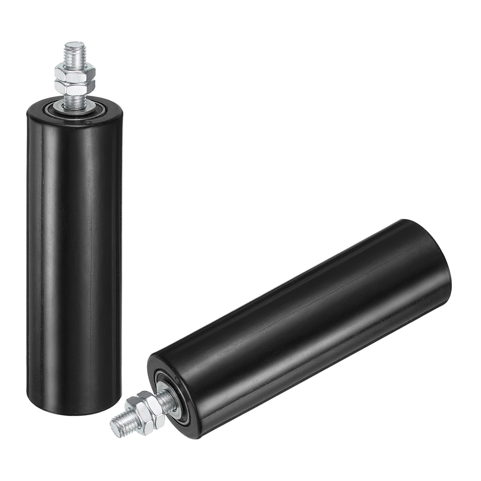2Pcs Slide Gate Guide Roller, 6" Nylon Sliding Gate Support Assembly, Black