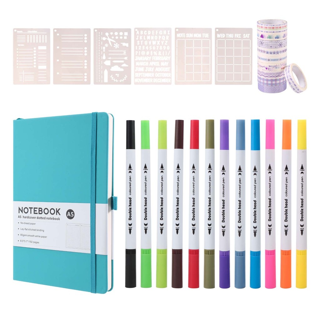 Dotted Journal Kit,A5 Hardcover Dotted Journal Notebook Numbered Pages1195