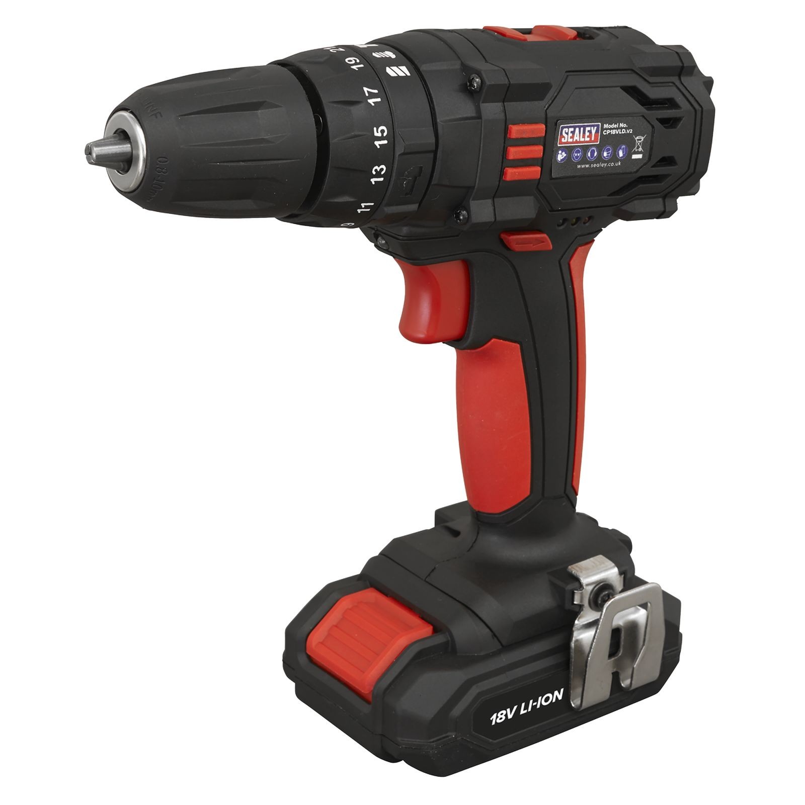 1x Sealey 2-Speed Fast Charger Cordless Lithium-ion 10mm Hammer Drill/Driver