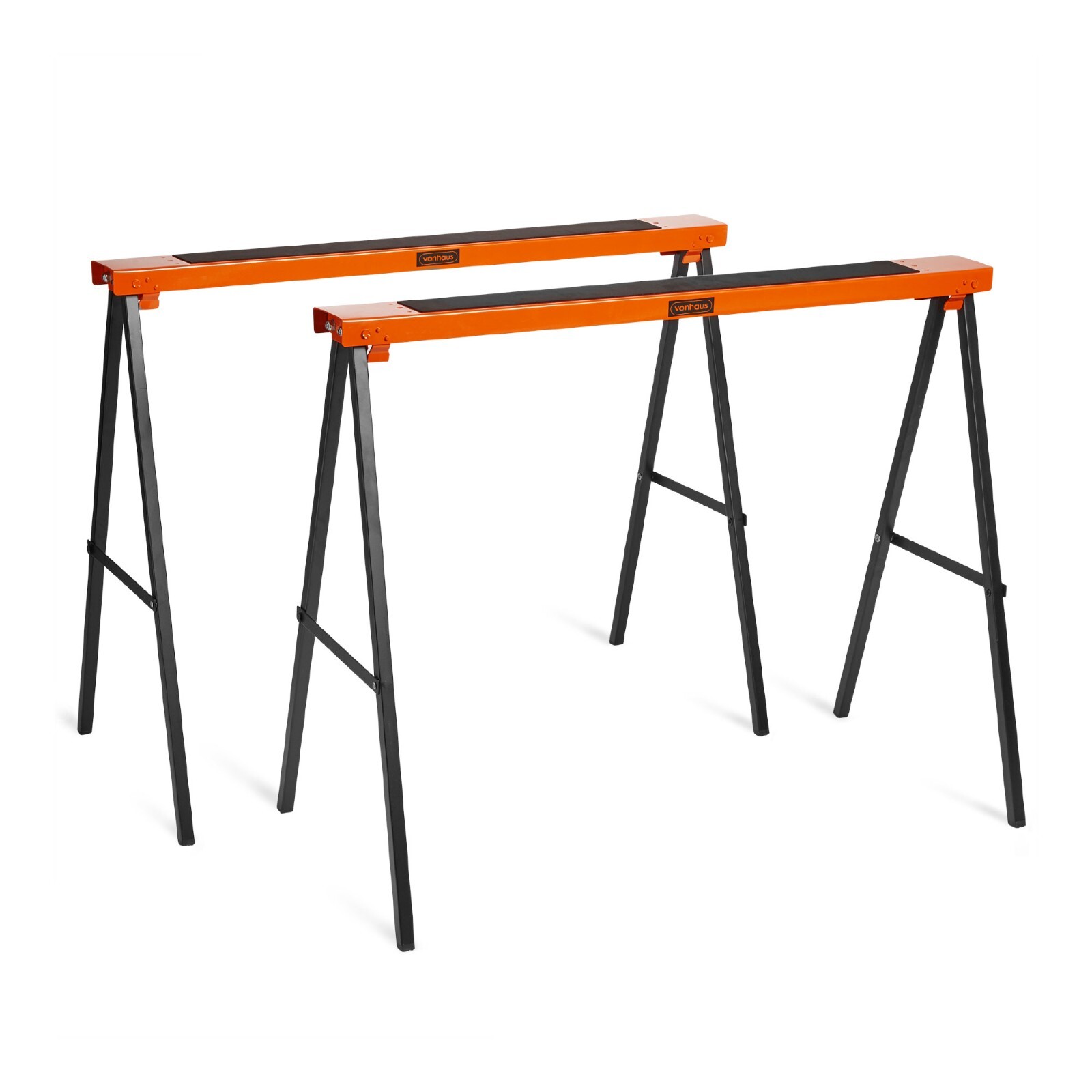 VonHaus Saw Horse Pair- Twin Pack with 200kg Weight Capacity with Carry Handle
