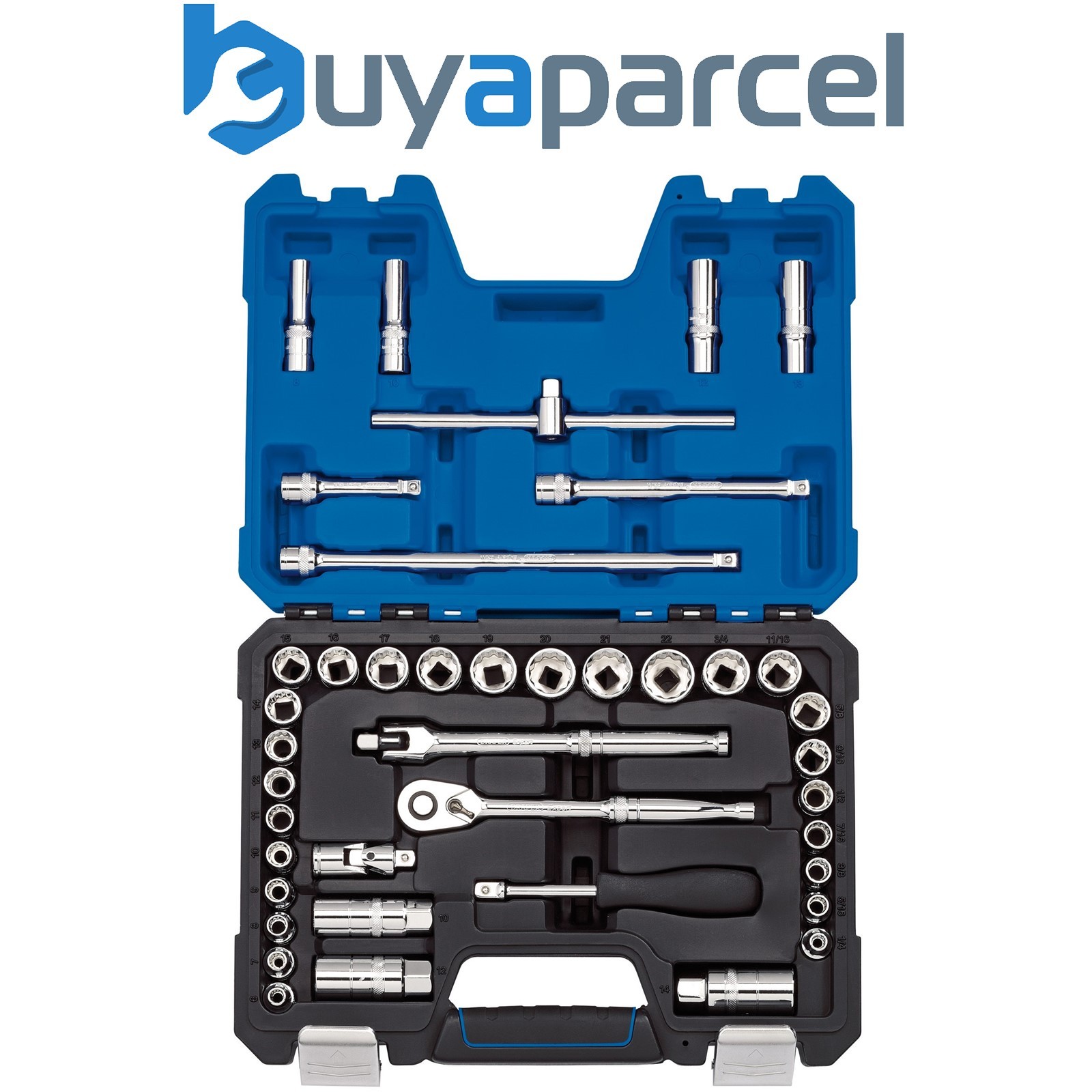 Draper 16465 Draper Expert Combined MM/AF Socket Set, 3/8" Sq. Dr., Blue (41 Pie