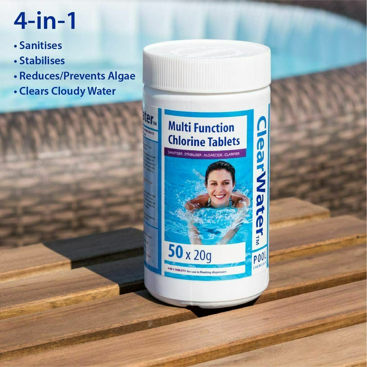 Bestway Clearwater CH0019 Mini Multifunction Chlorine Tablets, 50 x 20g