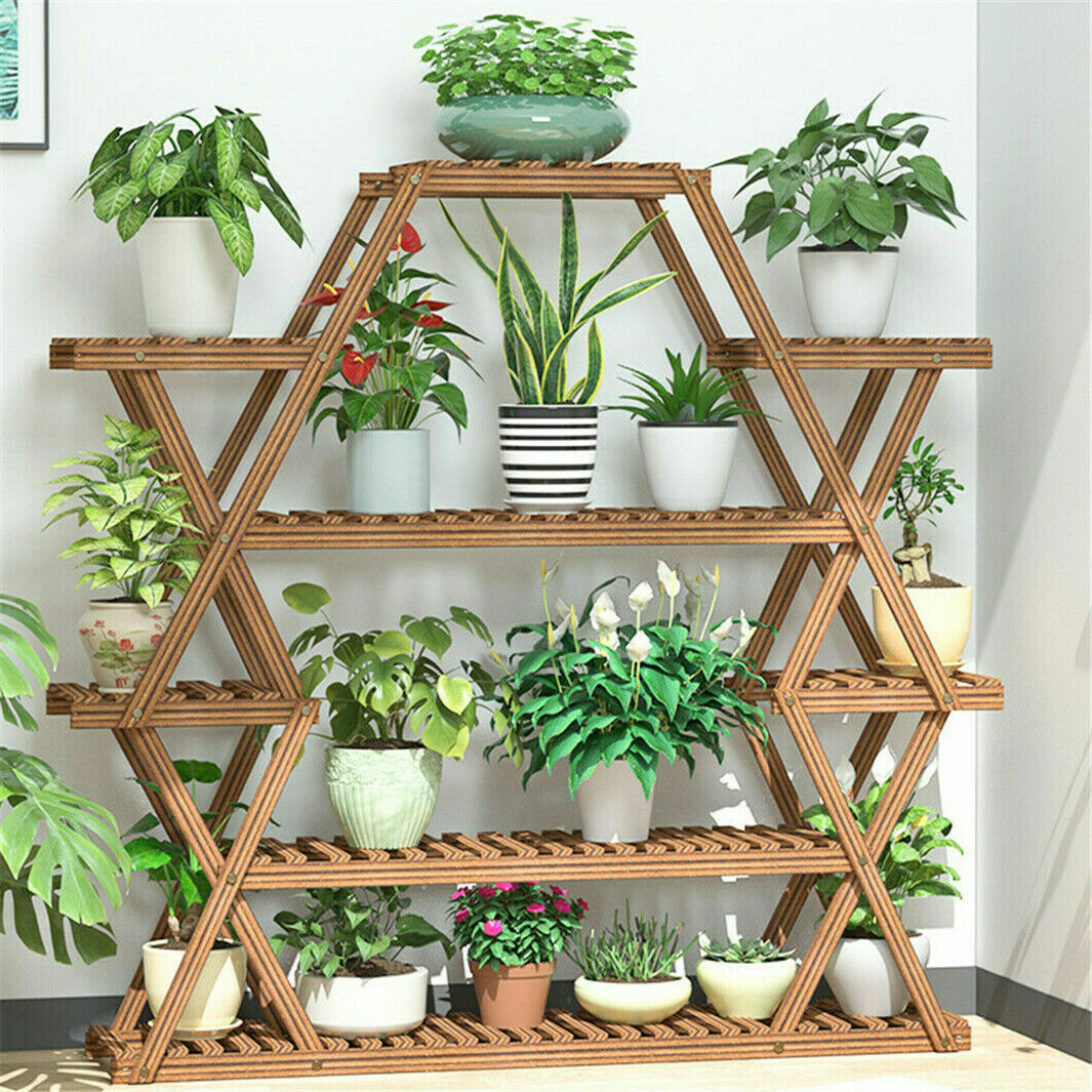 Multilevel Tierd Plant Stand Corner Tidy Flower Stand Holder Raised Garden Rack