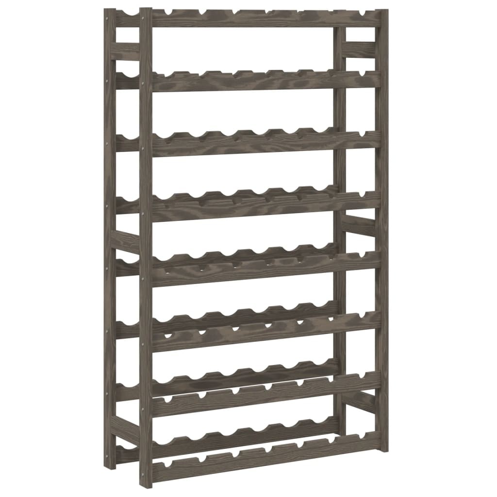 Wine Rack for 56 Bottles Shelf Bottle Holder Grey Solid Wood Pine vidaXL