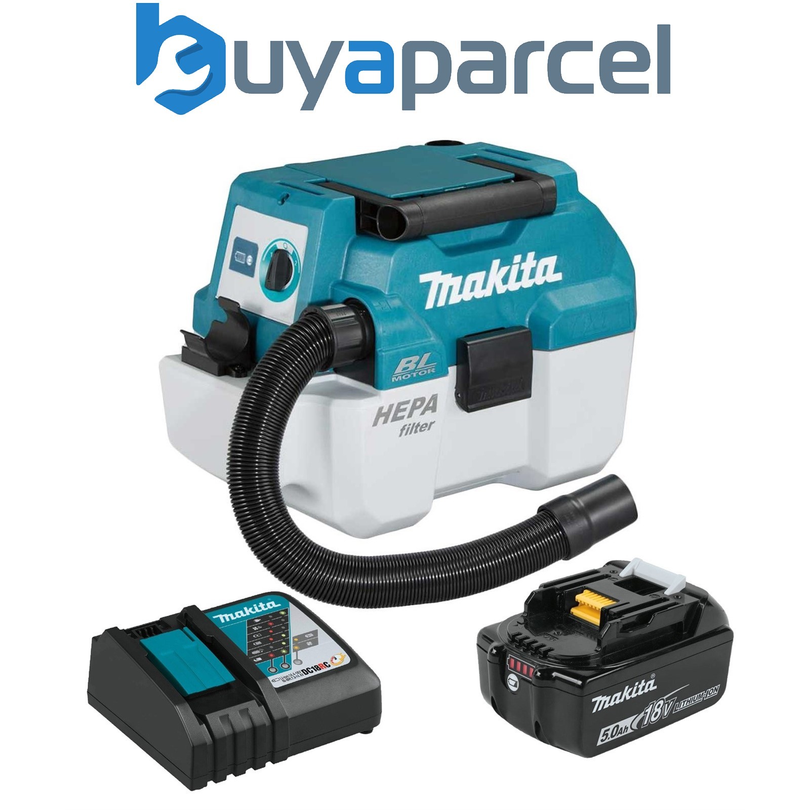 Makita DVC750LZ 18V Brushless Wet & Dry Vacuum Cleaner LXT L-Class + 1 x 5.0ah