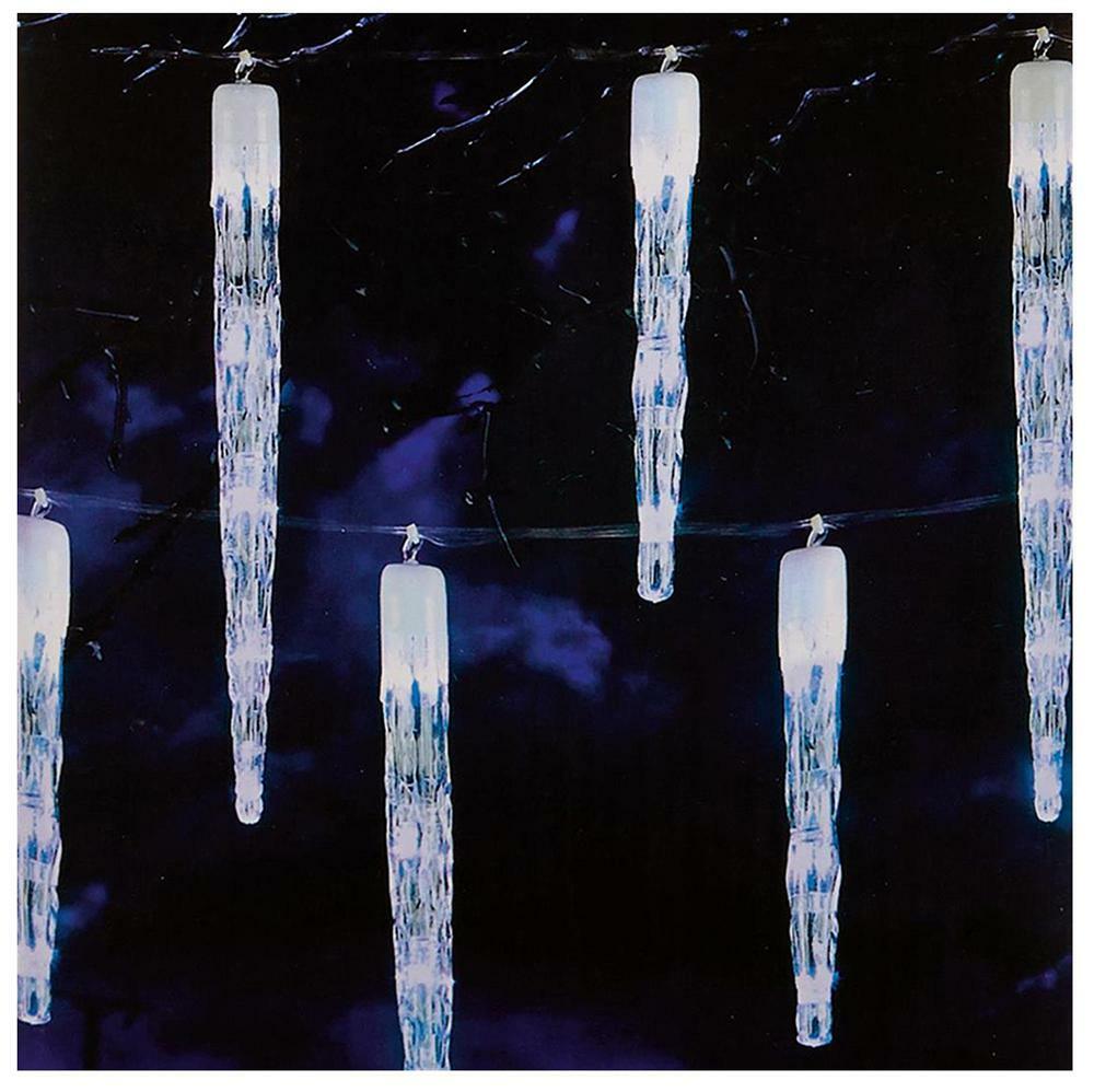24 Chaser Icicles with 72 Blue LED Christmas Lights