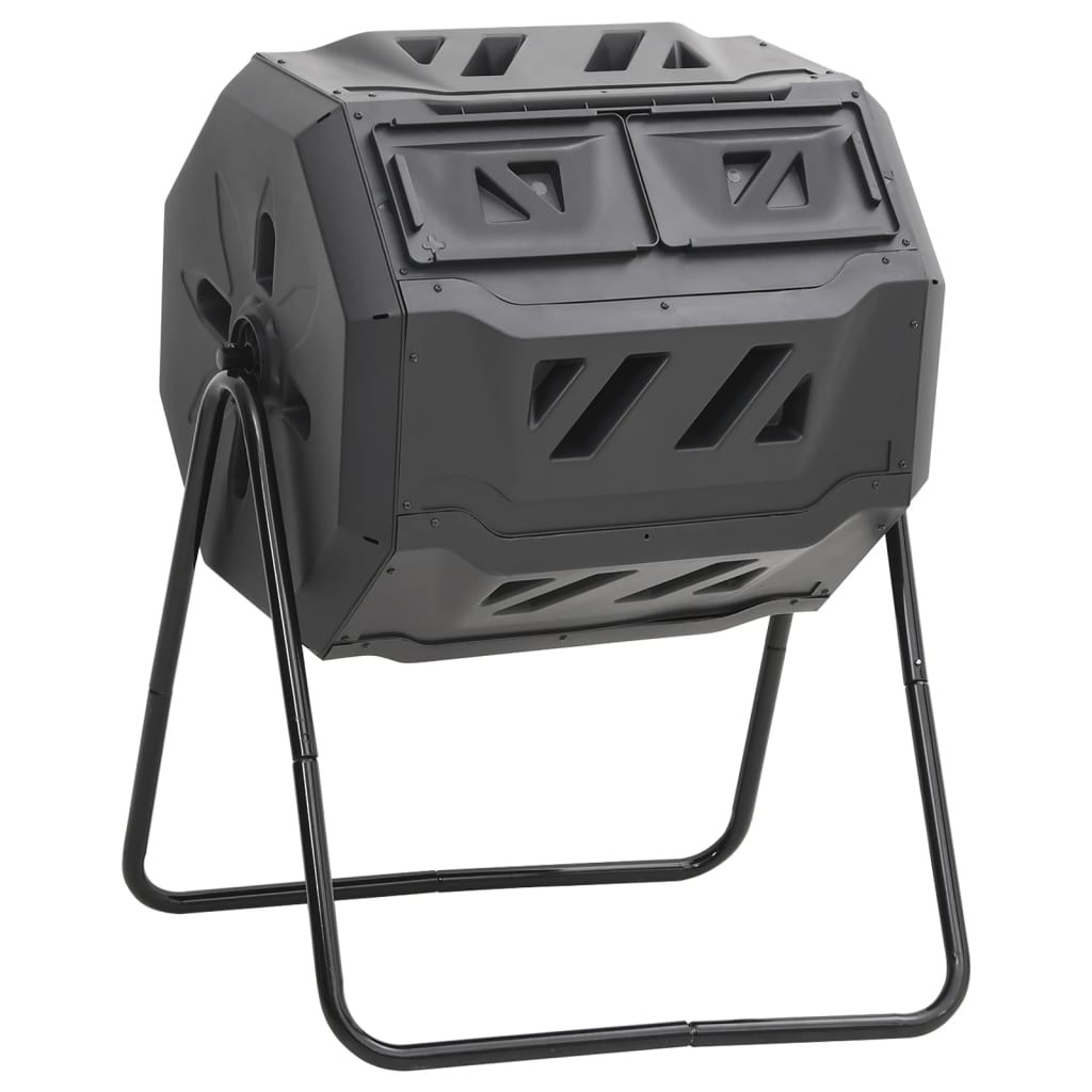 Garden Compost Bin Black 160 L Trash Can Fertiliser Container Waste Box vidaXL